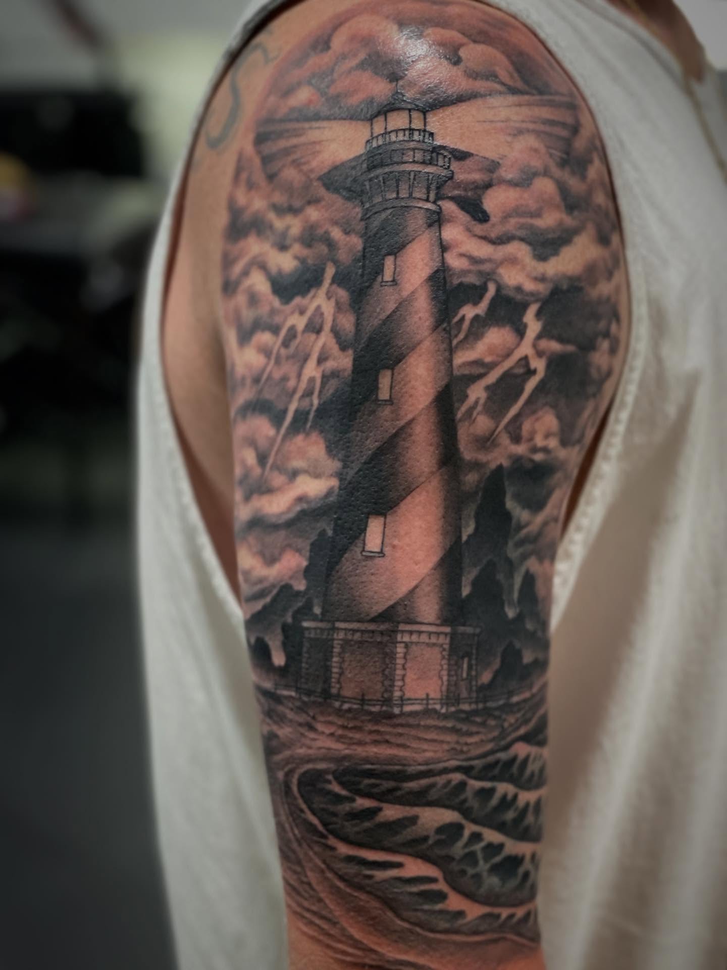 Tattoo by @wizardspits — realism, black_and_grey