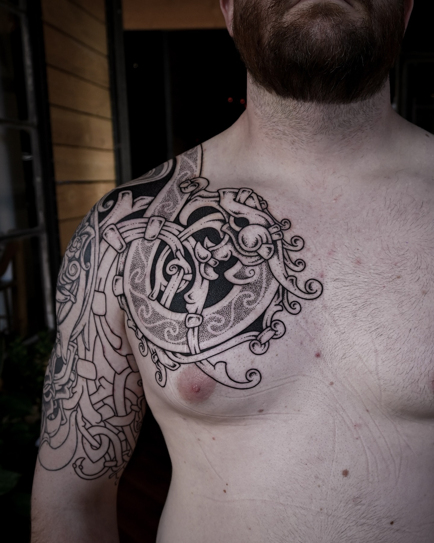 Tattoo by @kintyreink — black_and_grey, geometric