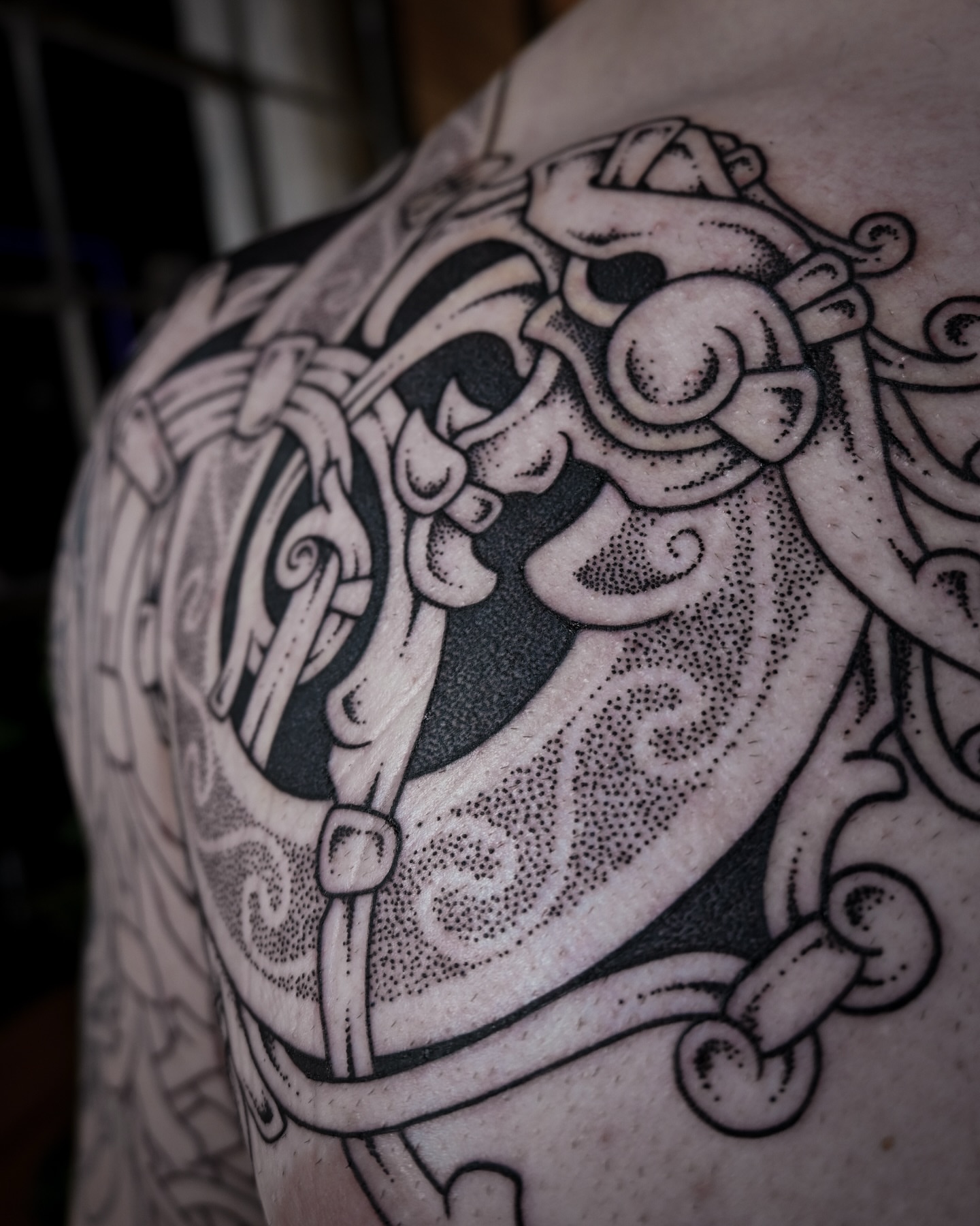 Tattoo by @kintyreink — dotwork