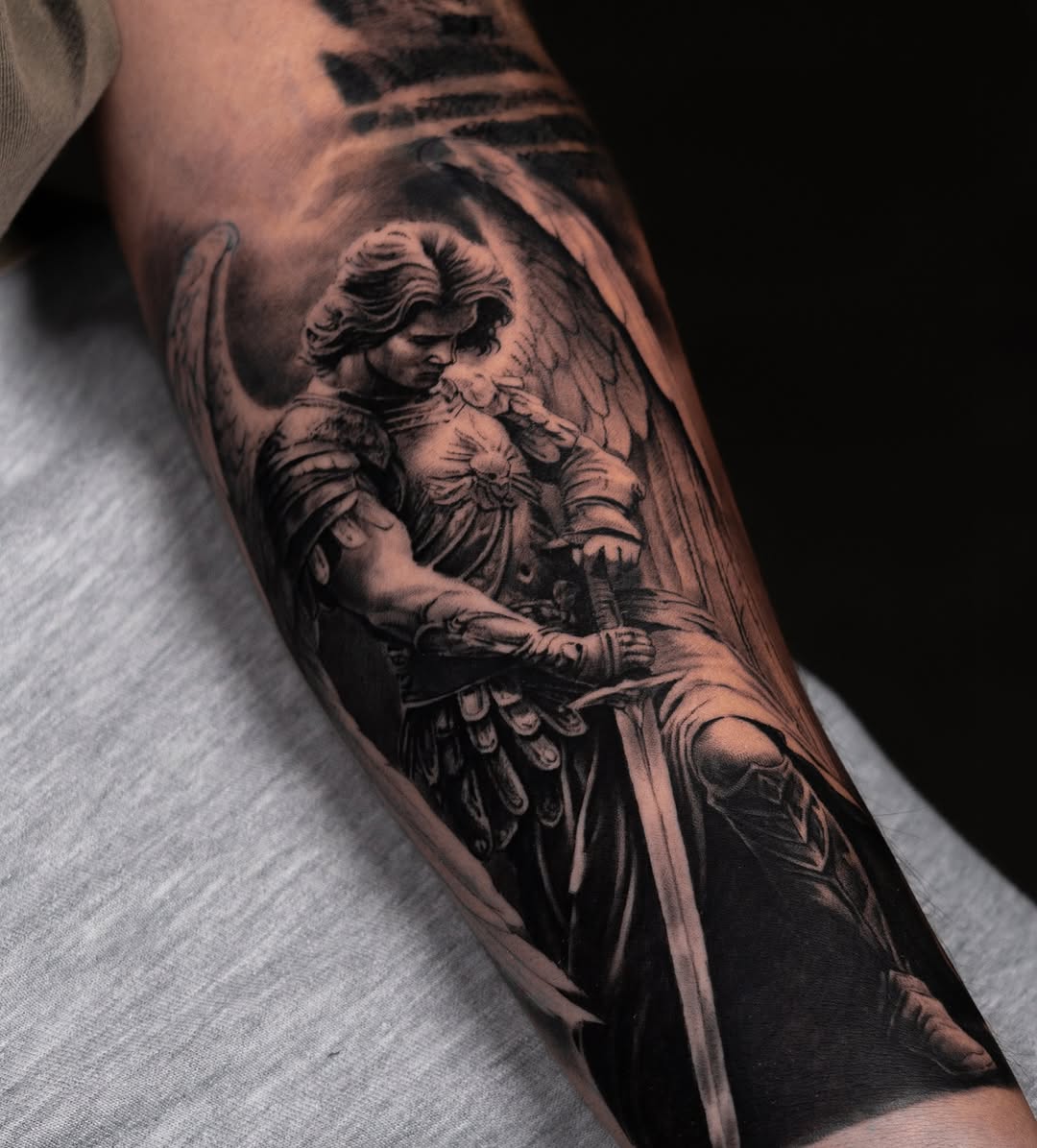Tattoo by @davidbaenatattoo — realism, black_and_grey