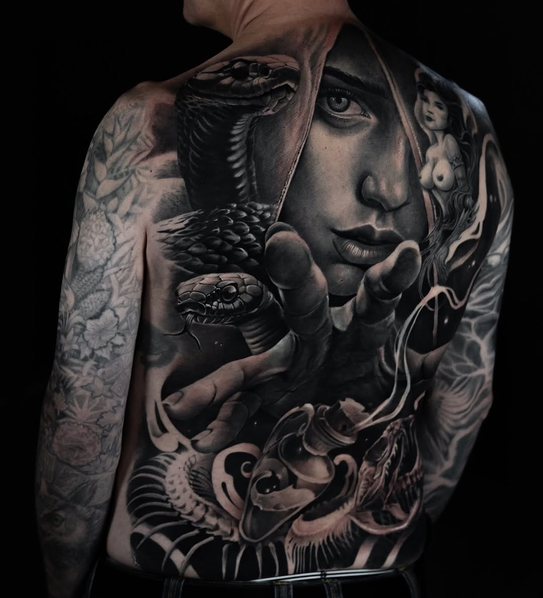 Tattoo by @davidbaenatattoo — realism, black_and_grey