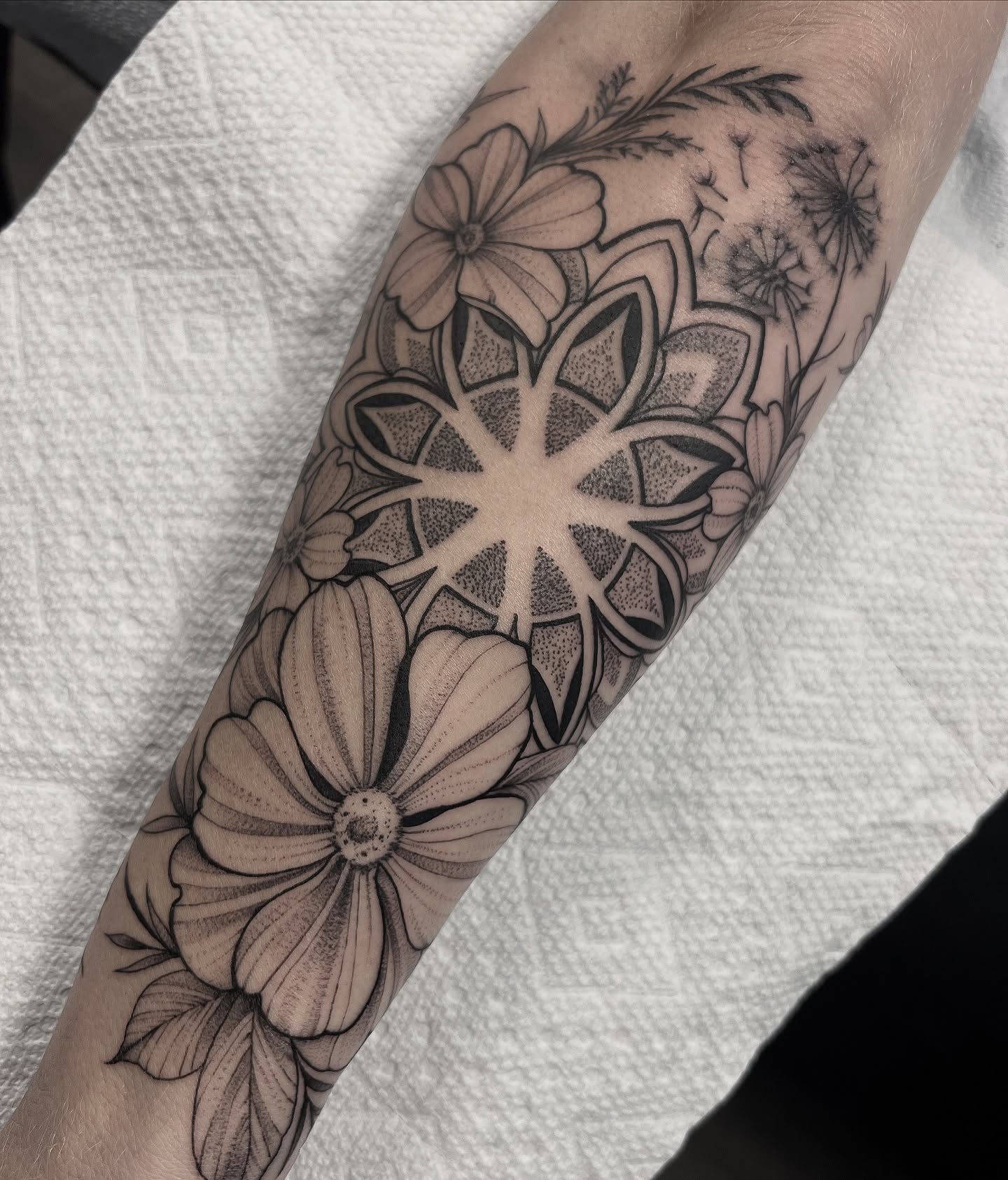 Tattoo by @finelineperception — dotwork, geometric