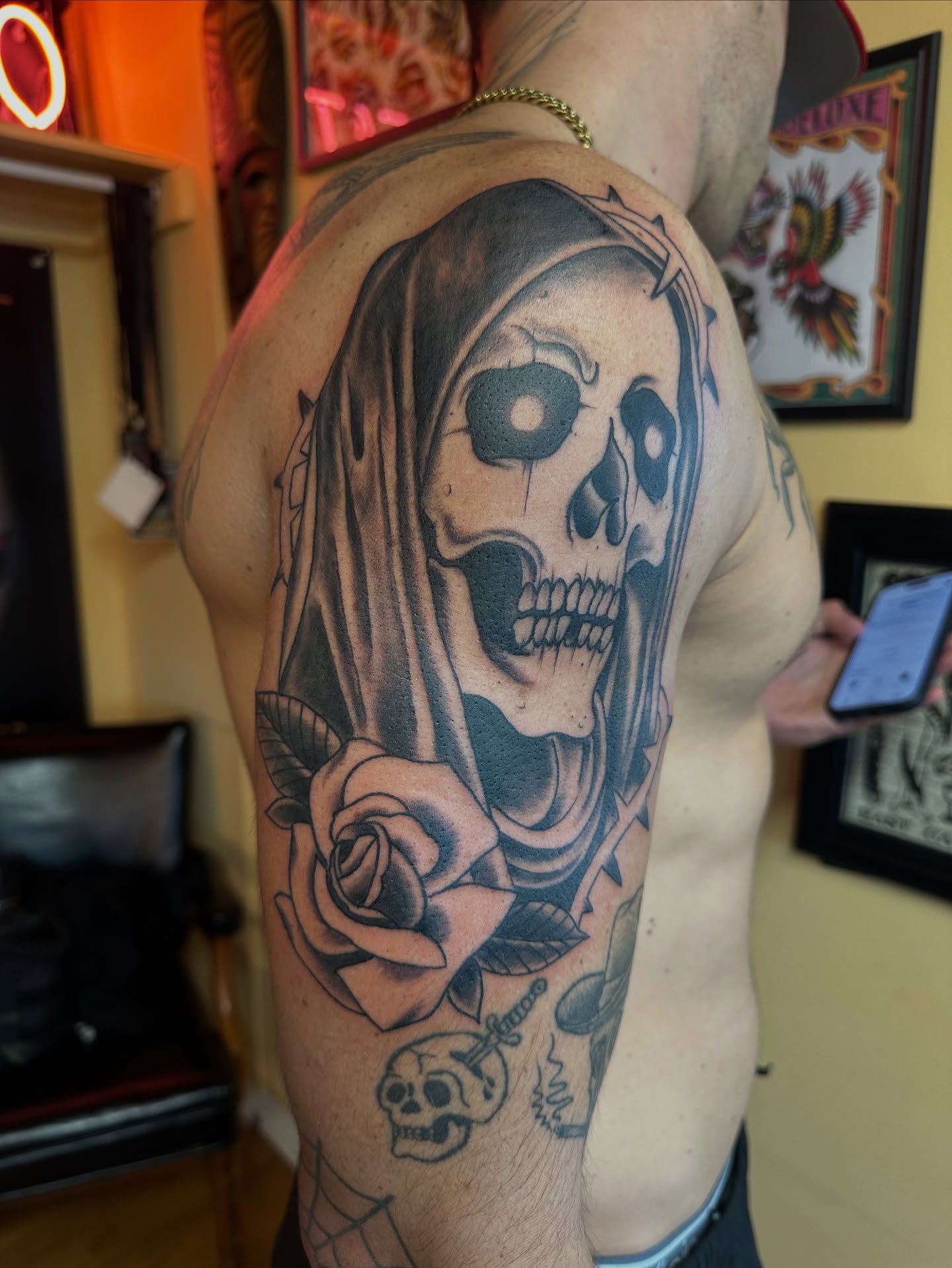 Tattoo by @derricknail — american_traditional, dark_realism