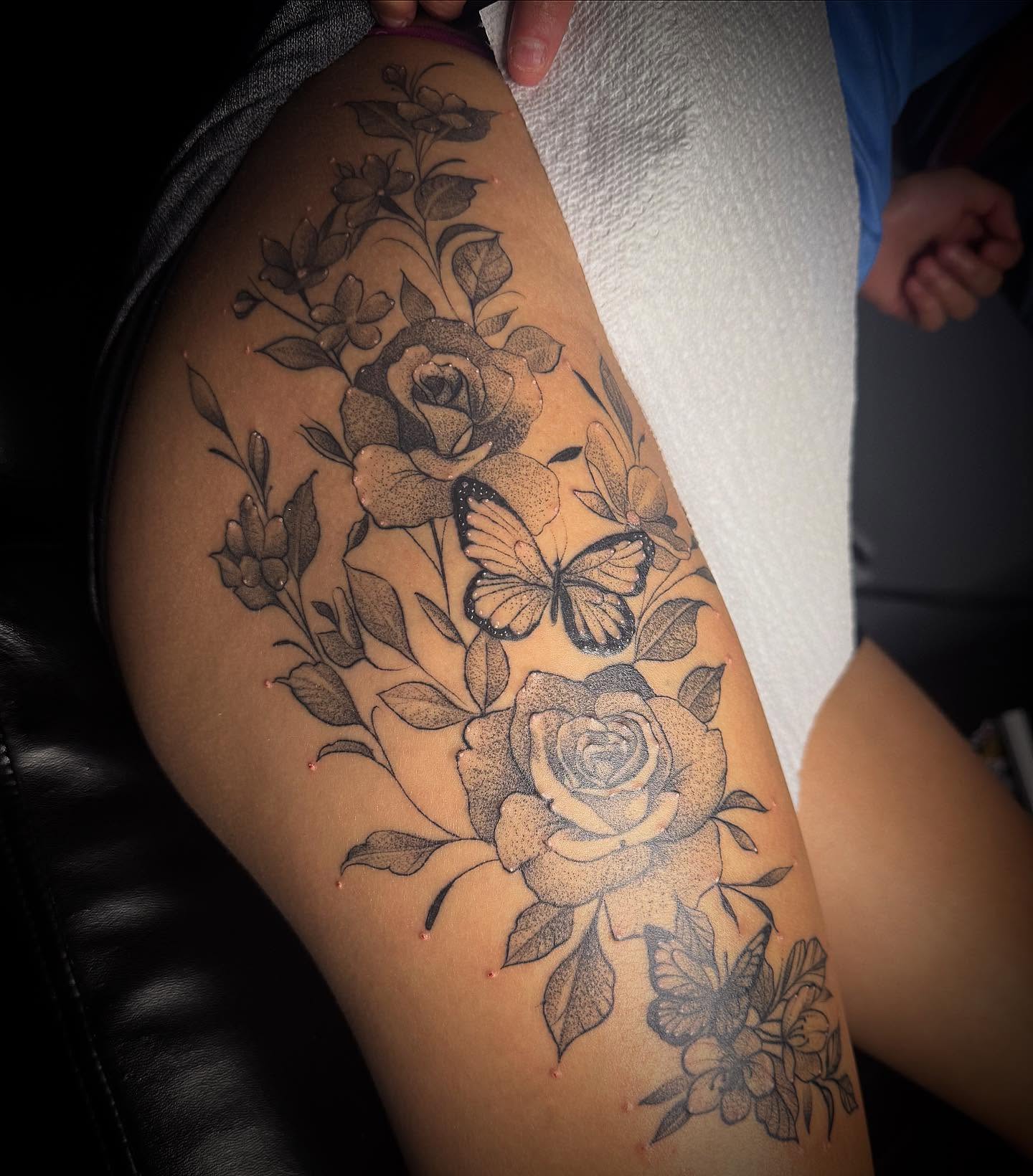 Tattoo by @scottys_ink315 — dotwork, black_and_grey