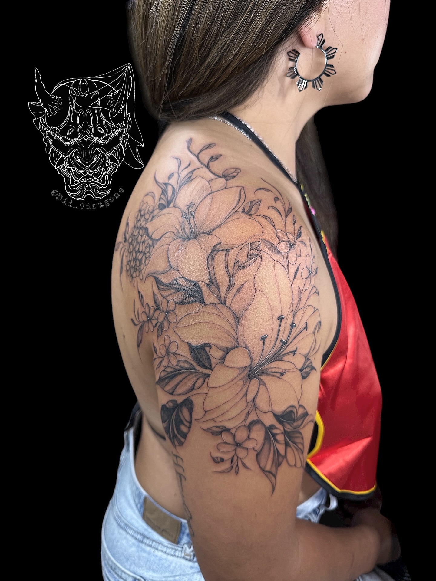 Tattoo by @dii_9dragons β black_and_grey