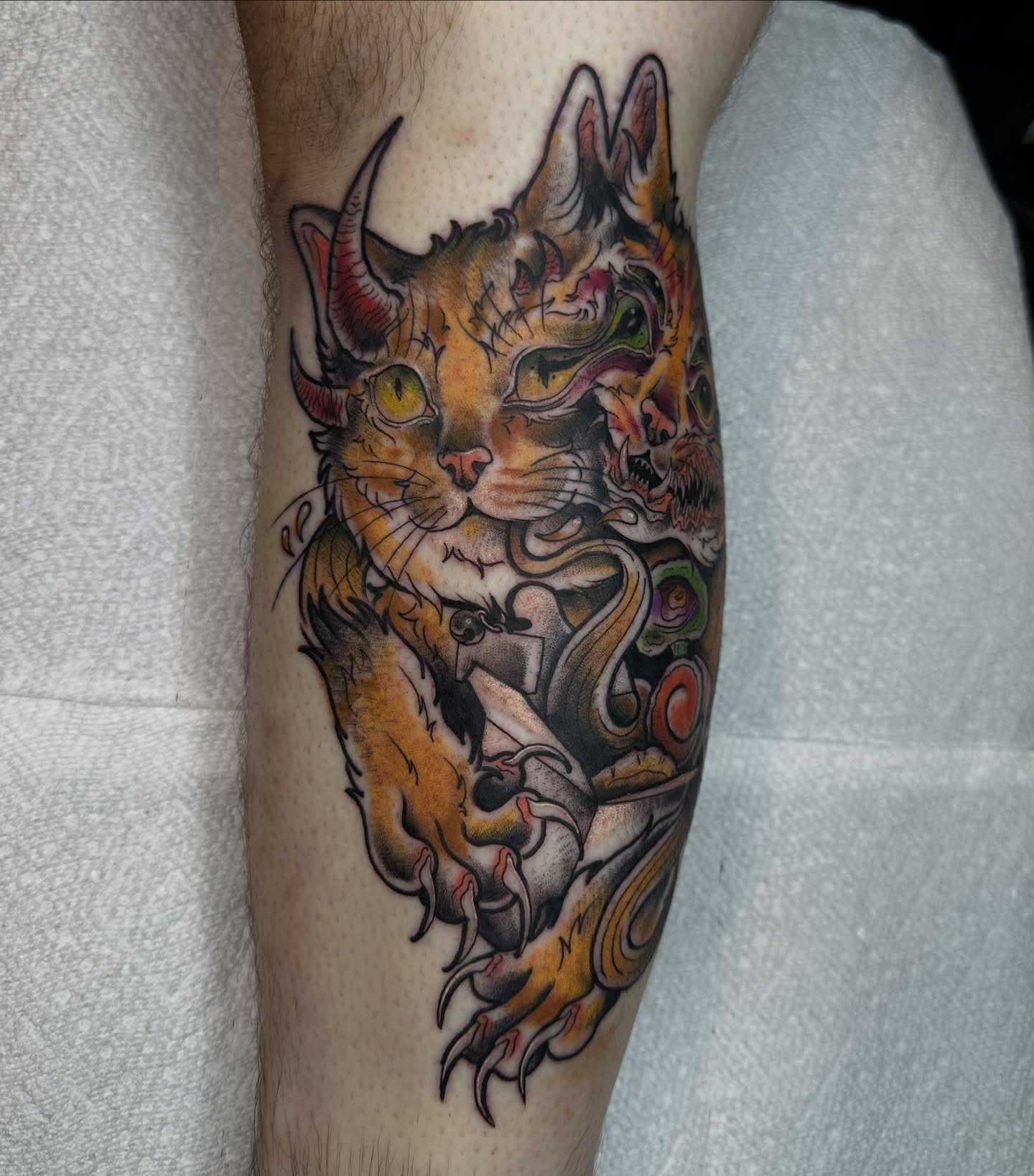 Tattoo by @gutterteeth — american_traditional, dotwork