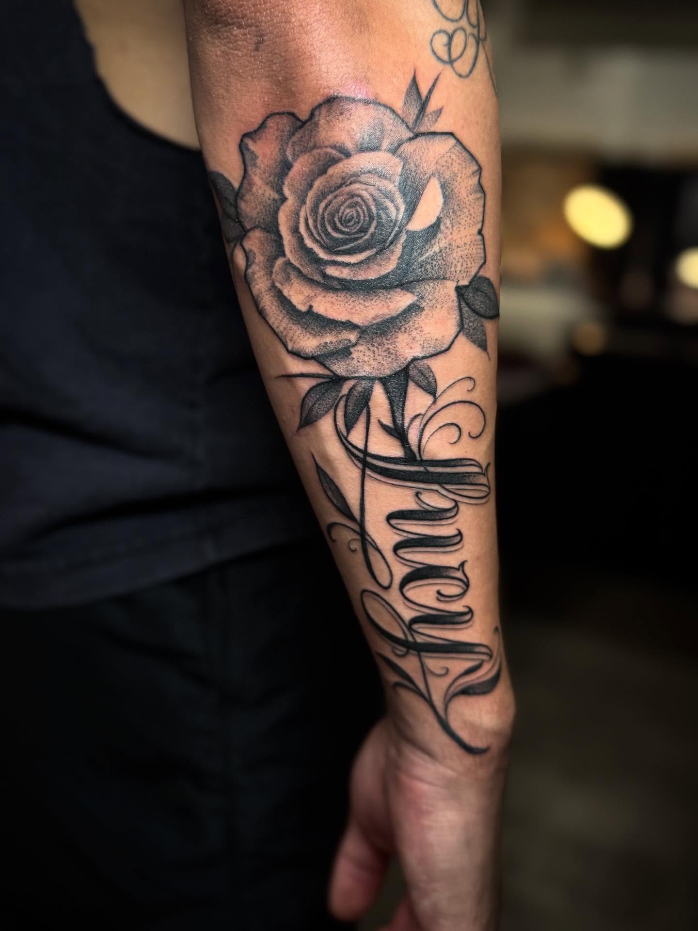 Tattoo by @cesarbee — dotwork, black_and_grey