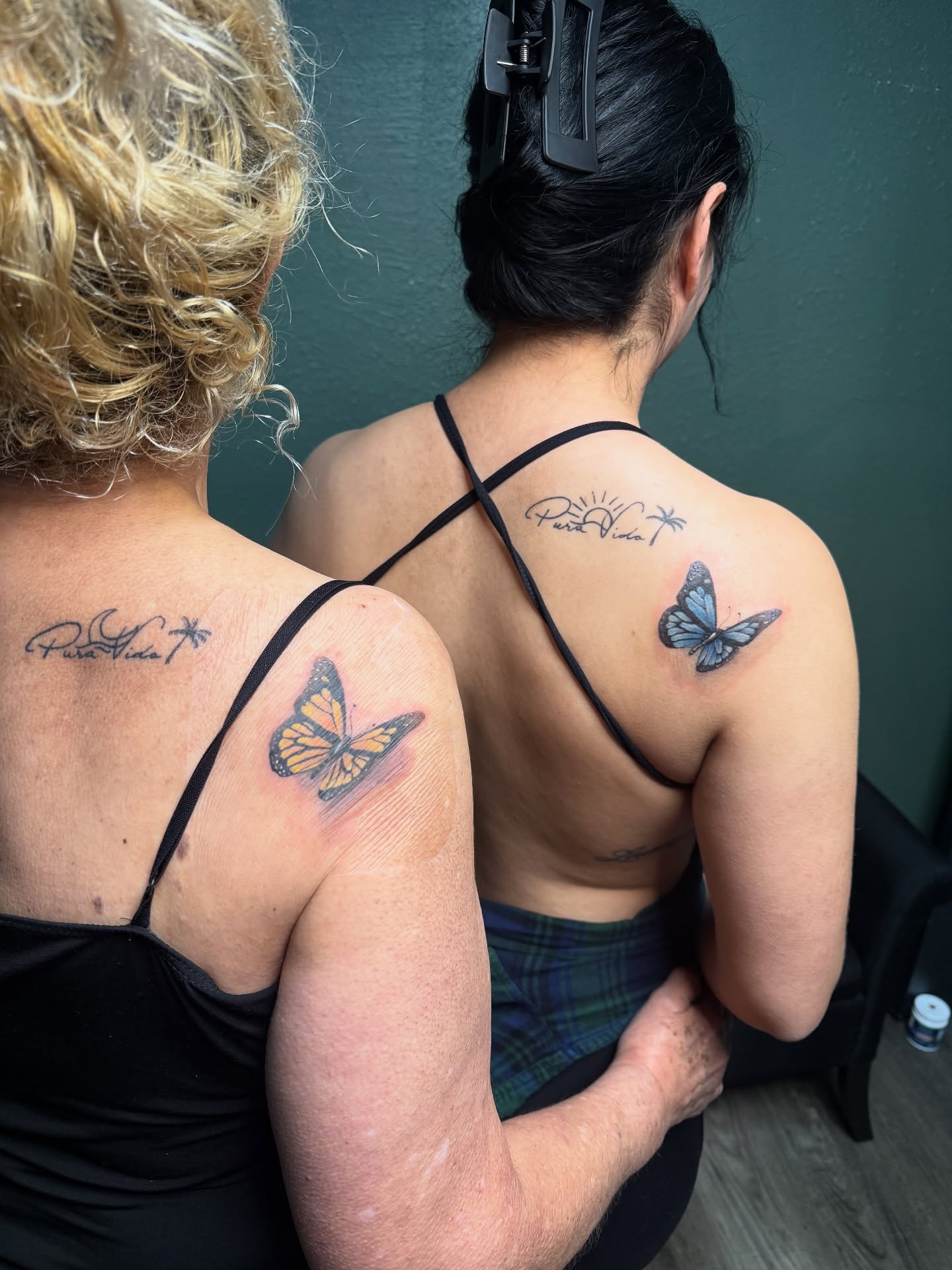 Butterfly realism tattoo on the shoulder by Marcus