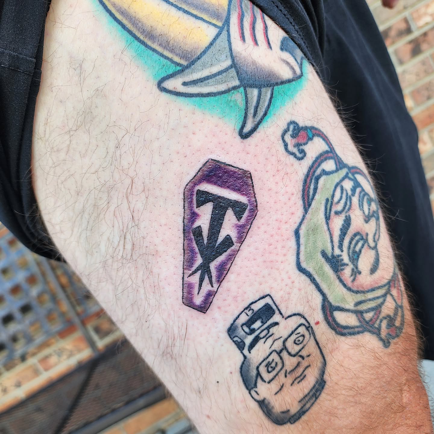 Tattoo by @bigtastytattoos — american_traditional, dotwork