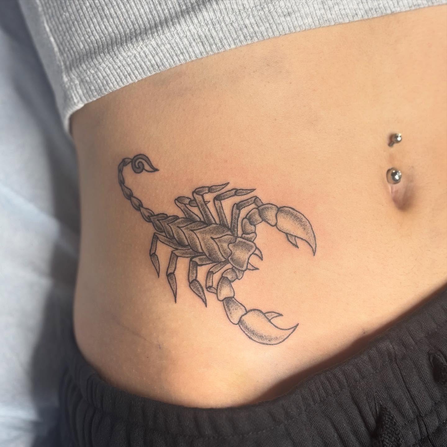Scorpion dotwork tattoo by savannah
