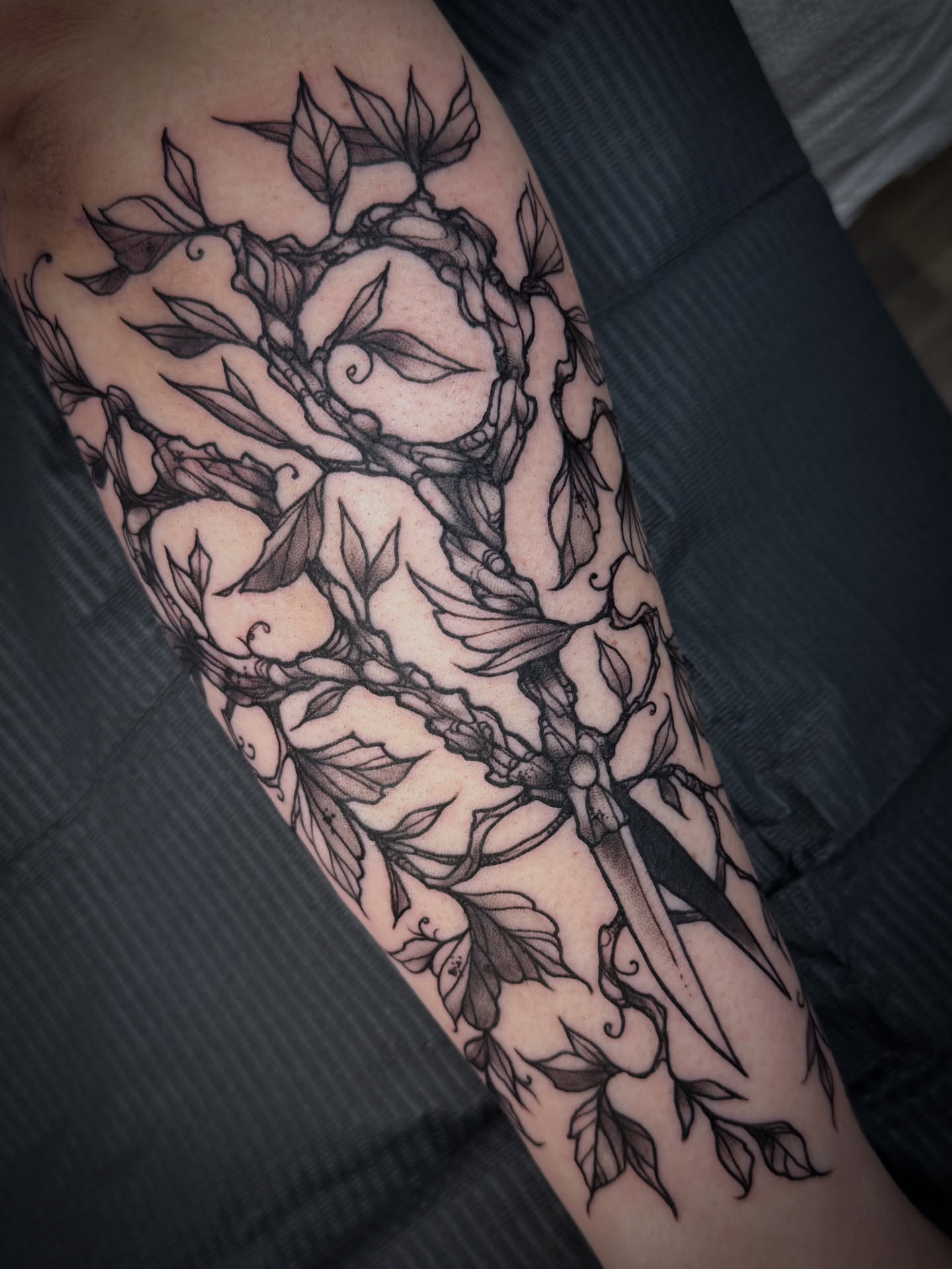 Tree of life ornamental tattoo on the forearm by Michael Langdale