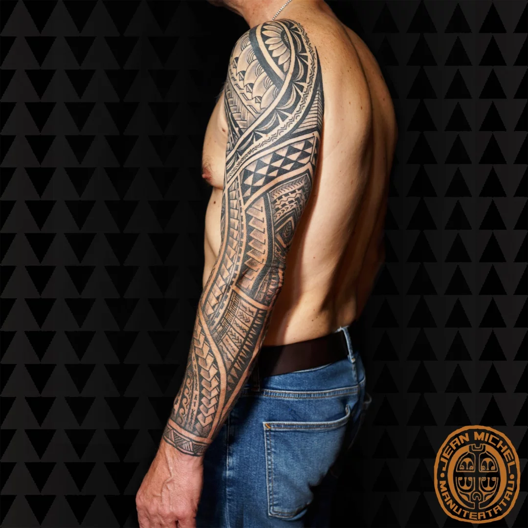 Tattoo by @jeanmichelmanutea — tribal, black_and_grey