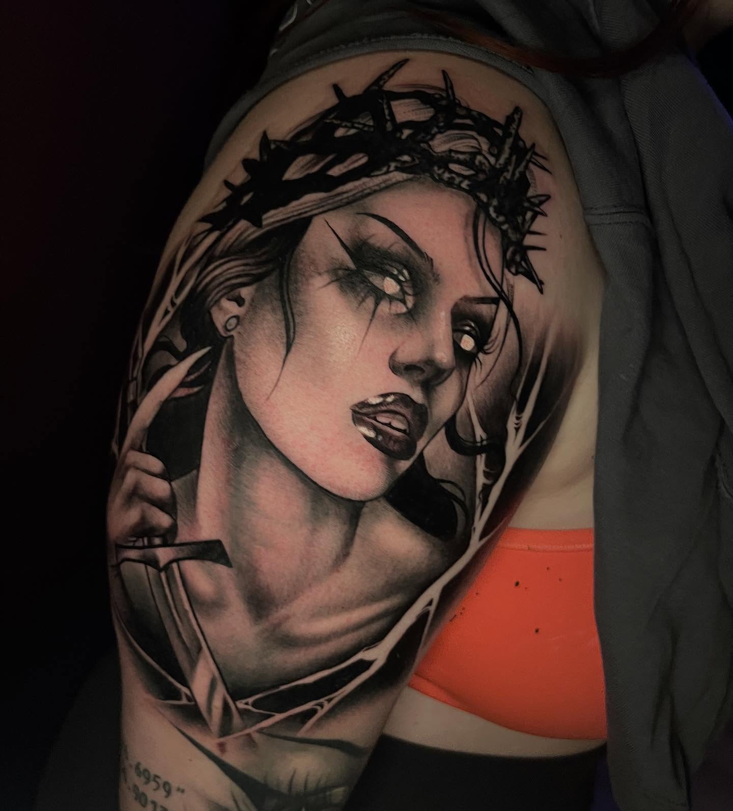 Tattoo by @hollimarieart — realism, dark_realism