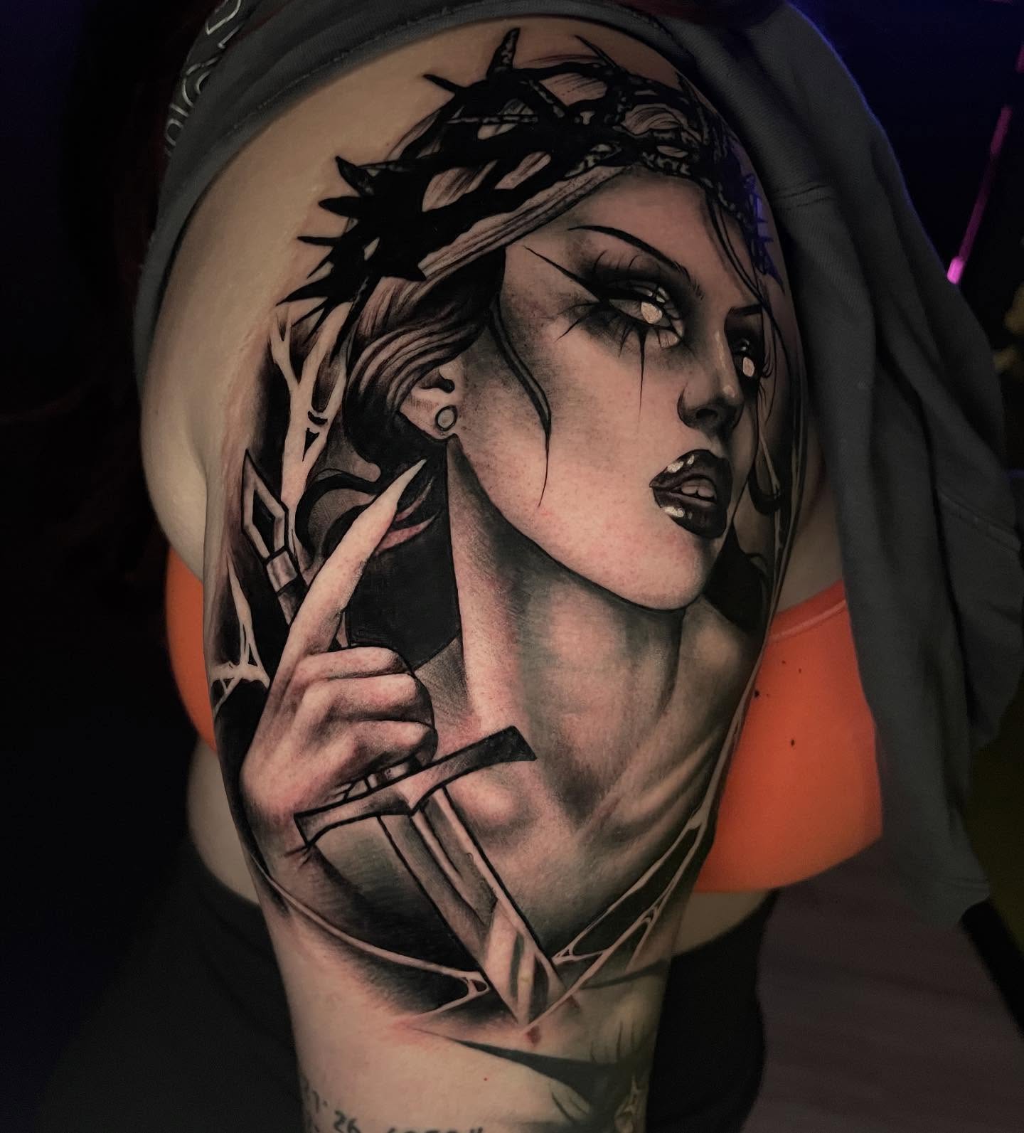 Tattoo by @hollimarieart — realism, dark_realism