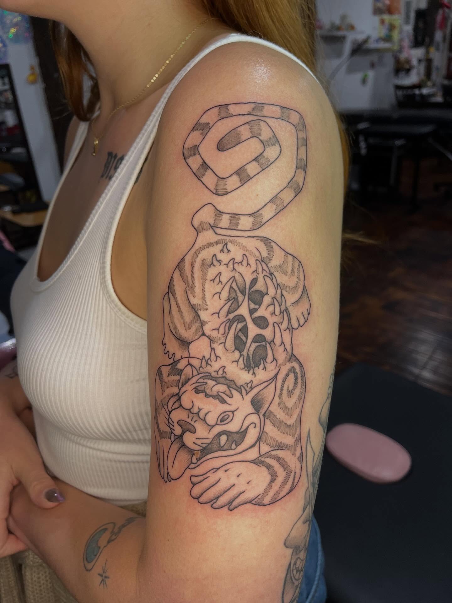 Tattoo by @nanumike_tats — black_and_grey