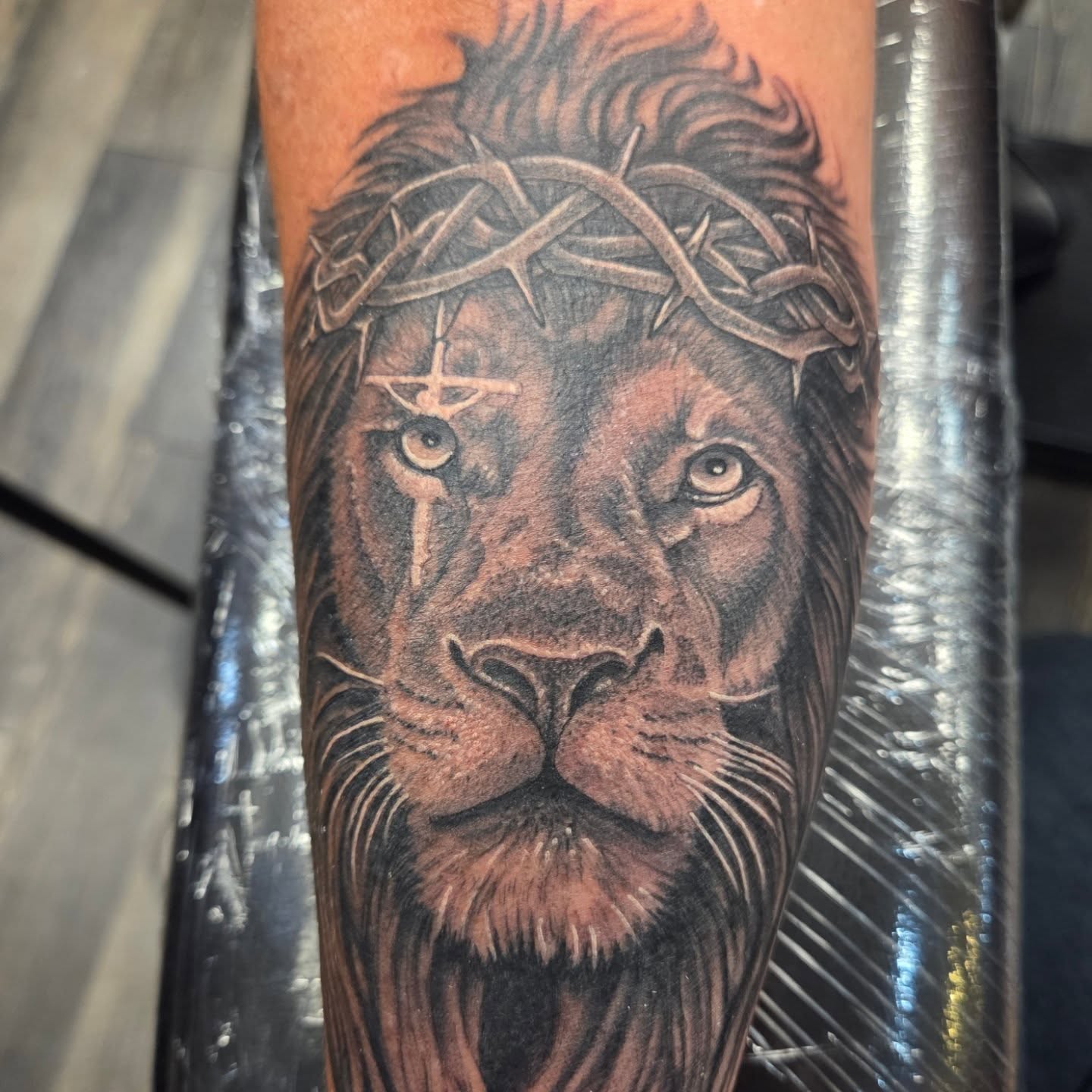 Tattoo by @crucible.ink — realism, black_and_grey