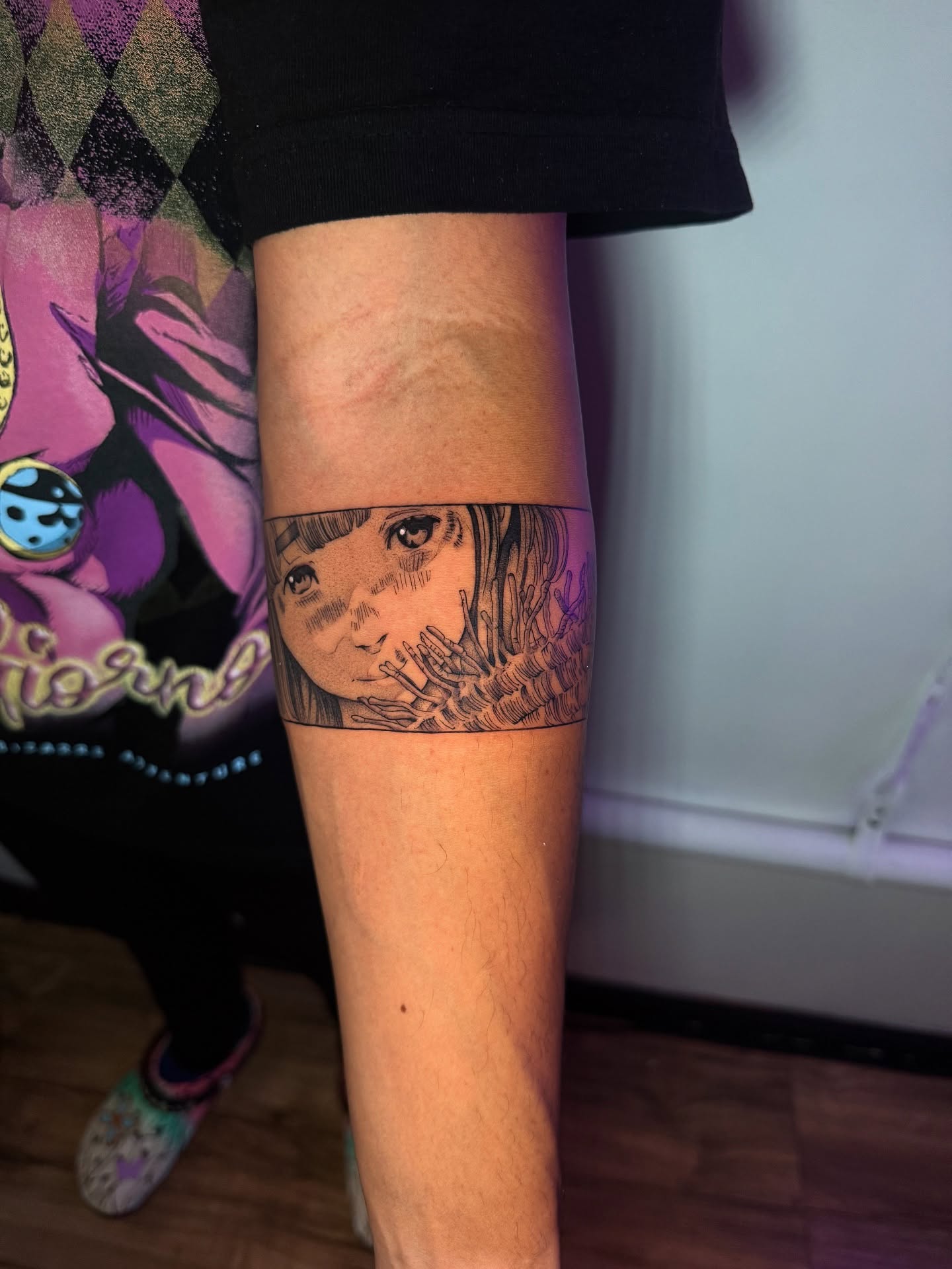 Anime character anime tattoo on the forearm by aamora ꩜