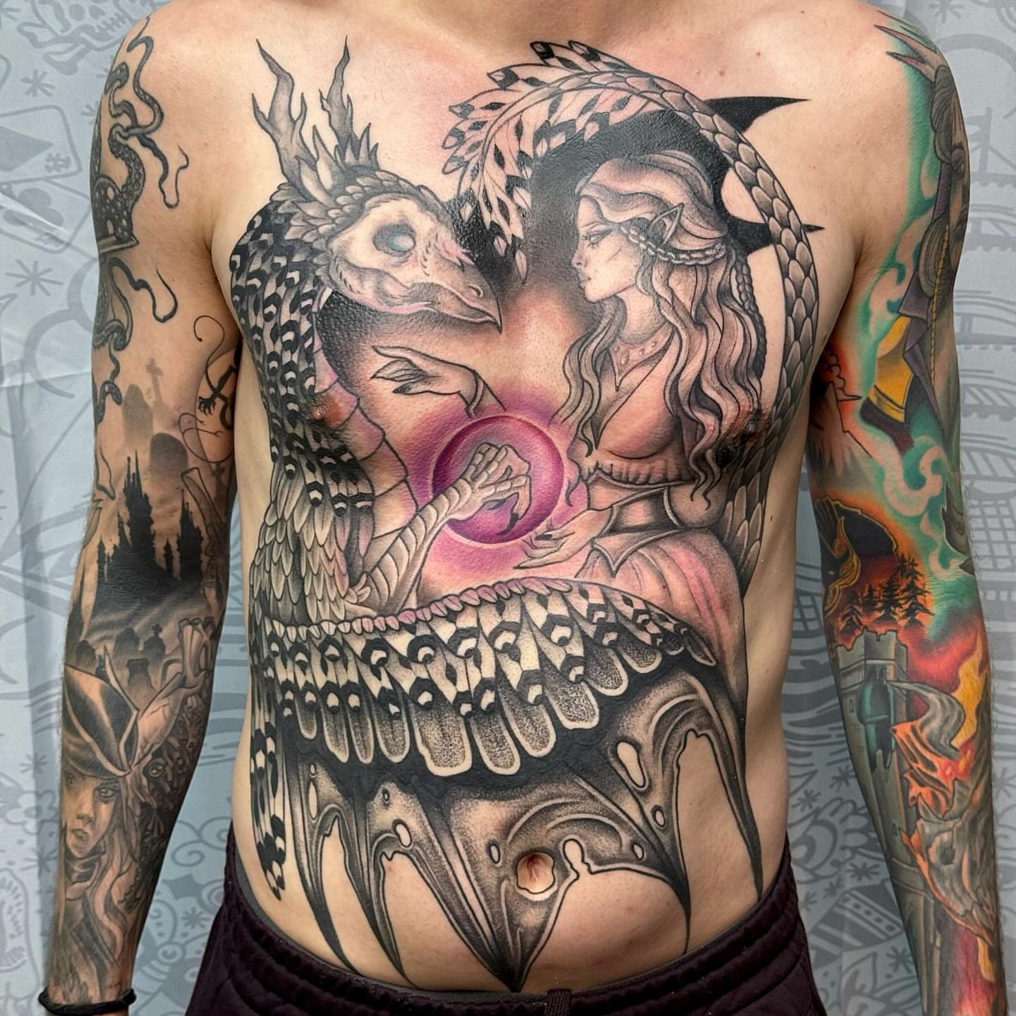 Tattoo by @bodyartbyali — american_traditional, dotwork