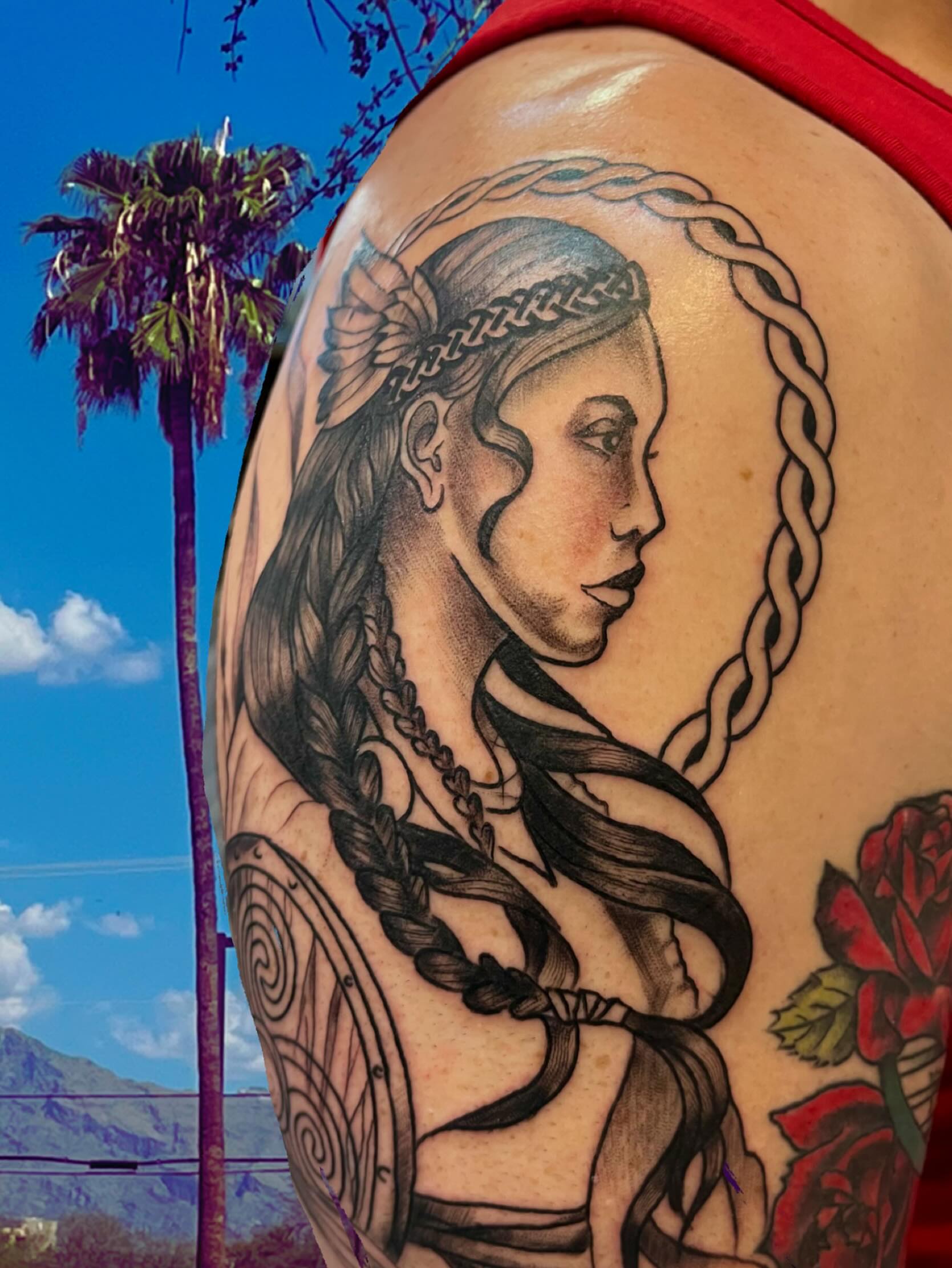 Tattoo by @bloodnfate — black_and_grey, realism