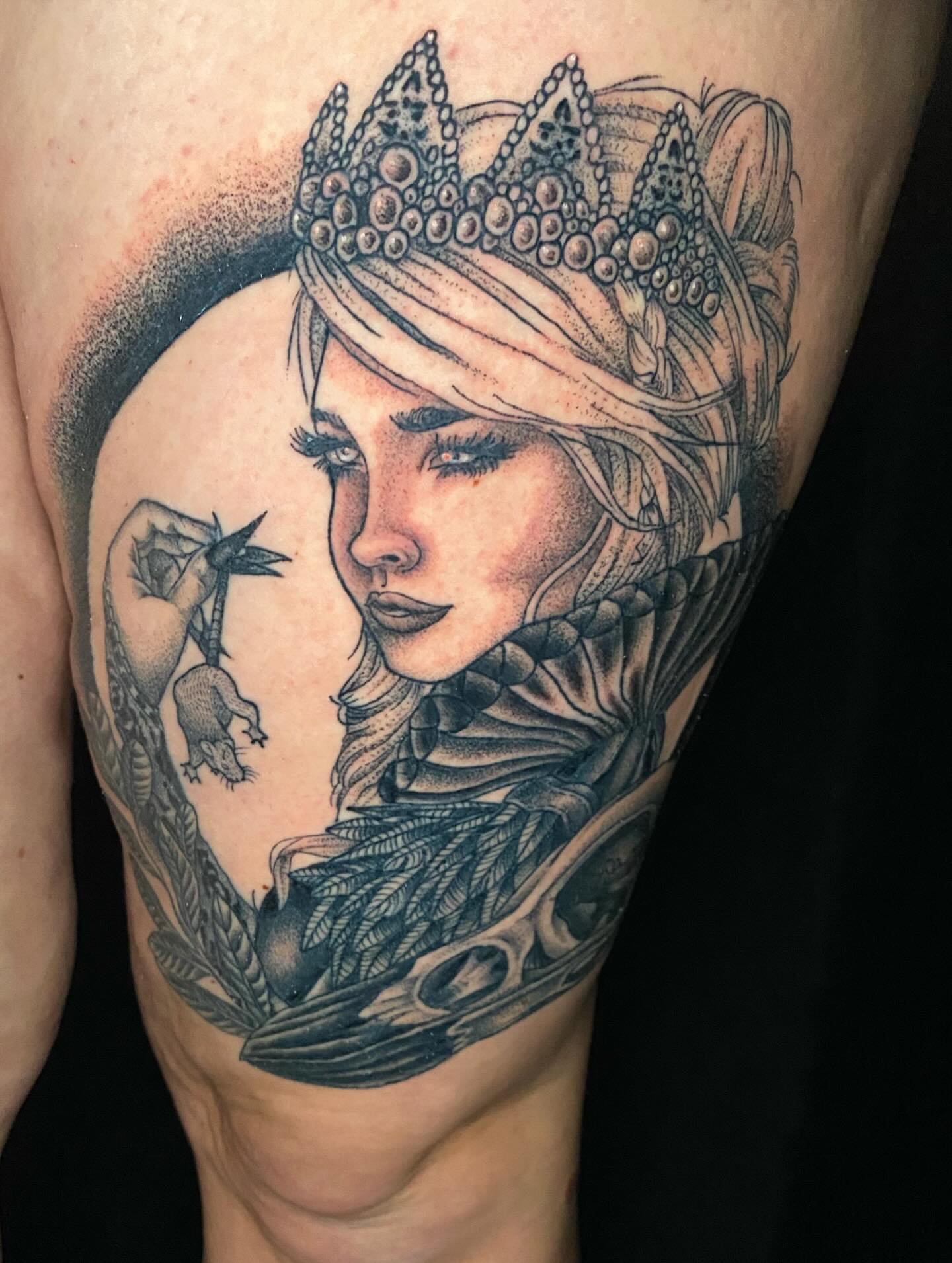 Tattoo by @shelbeaux — dotwork, realism