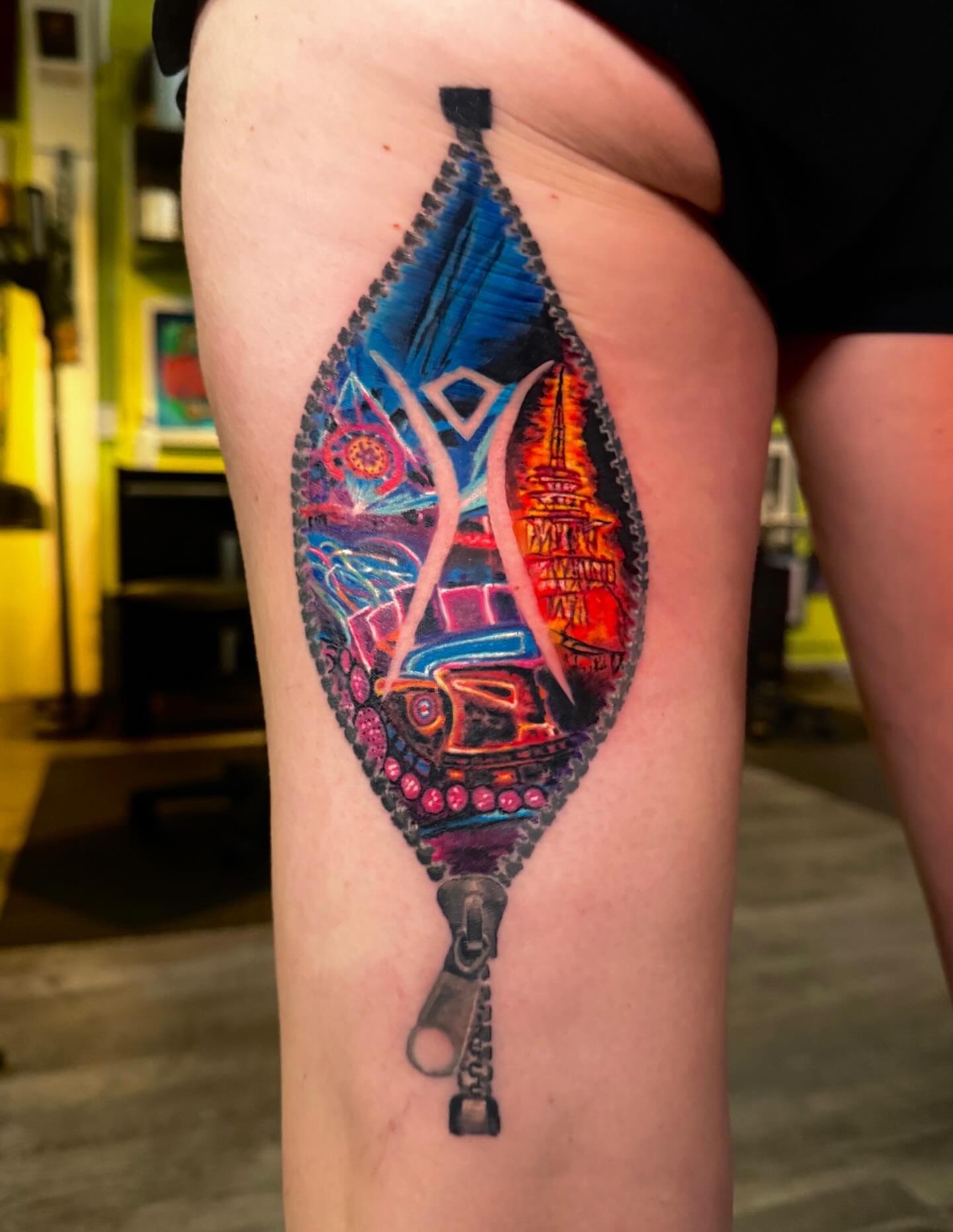 Tattoo by @stevielichous — dotwork, geometric