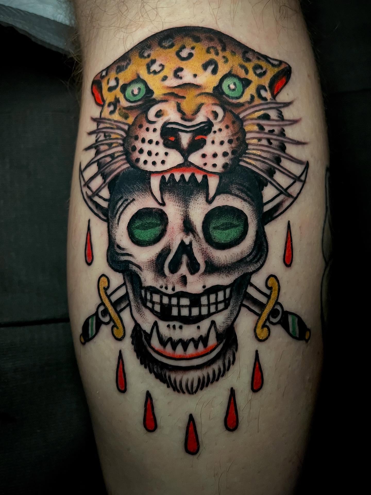 Tattoo by @johnjohn_tattoos — american_traditional, trash_polka