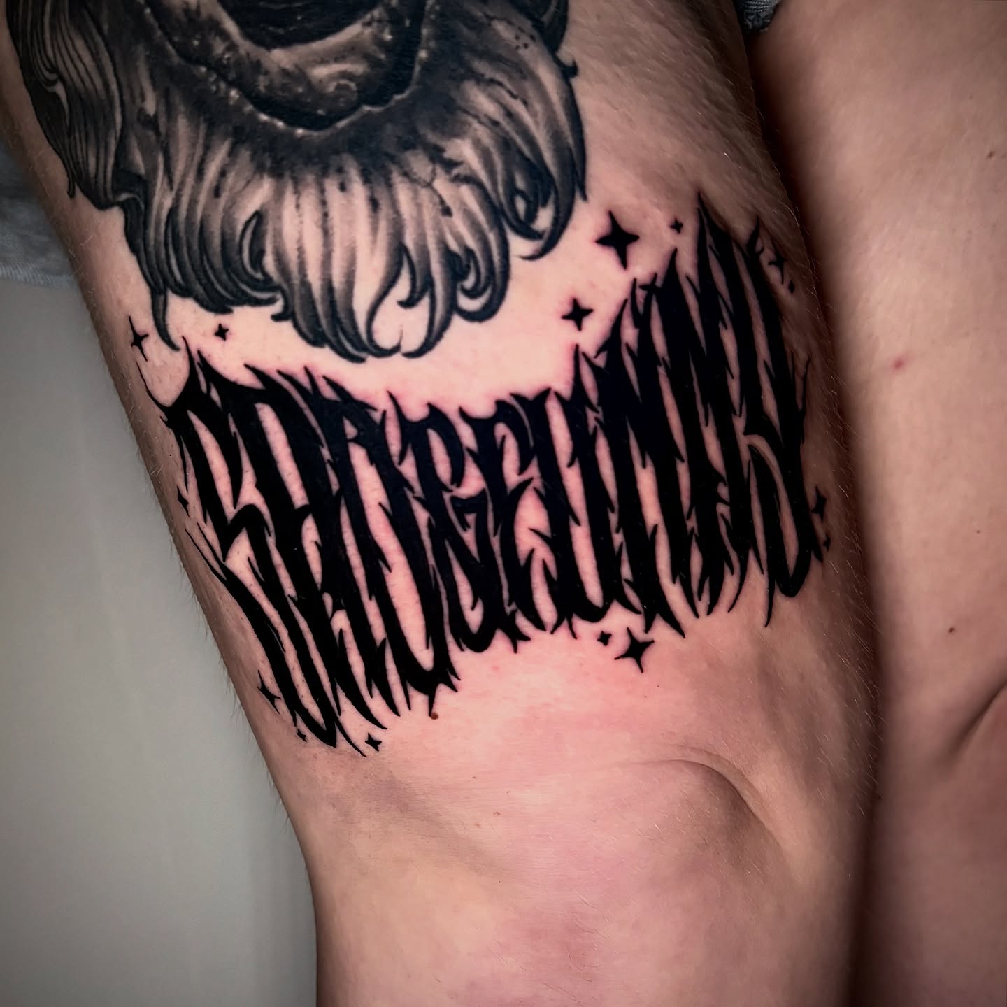 Tattoo by @chibicosori โ black_and_grey