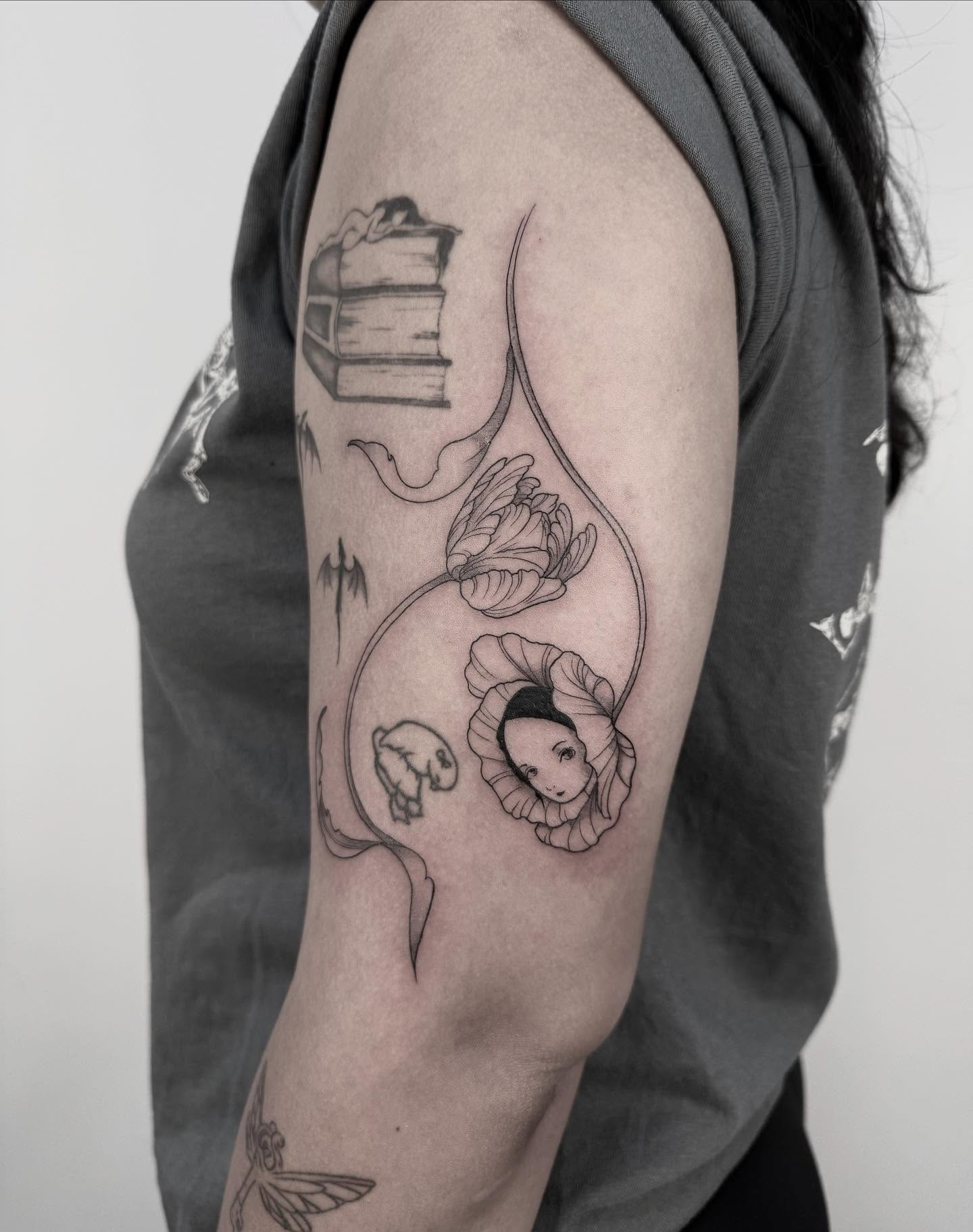 Tattoo by @hellishxtattoos โ black_and_grey, realism