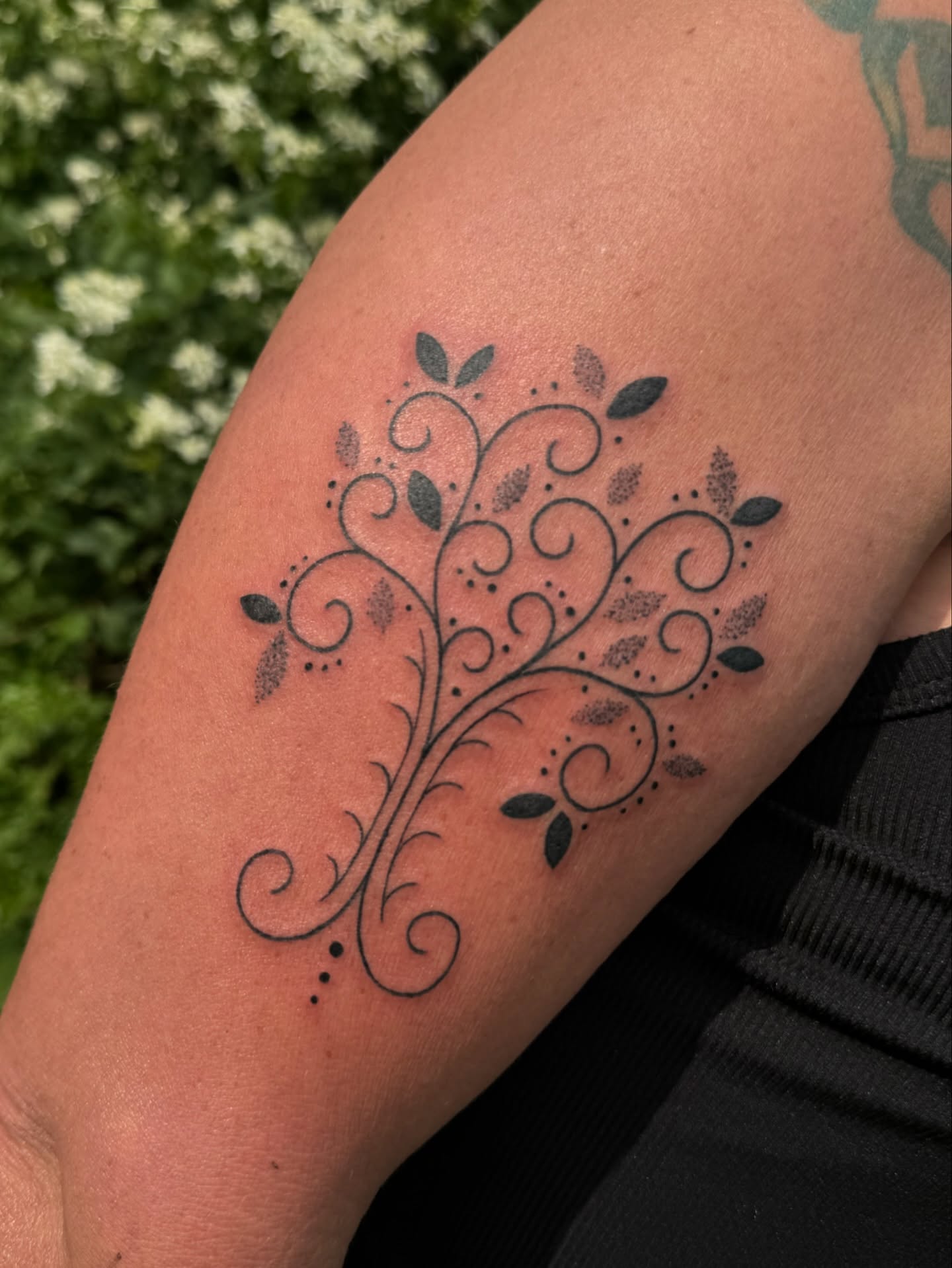Floral vine ornamental tattoo on the forearm by ꧁꧁Hayley꧂꧂