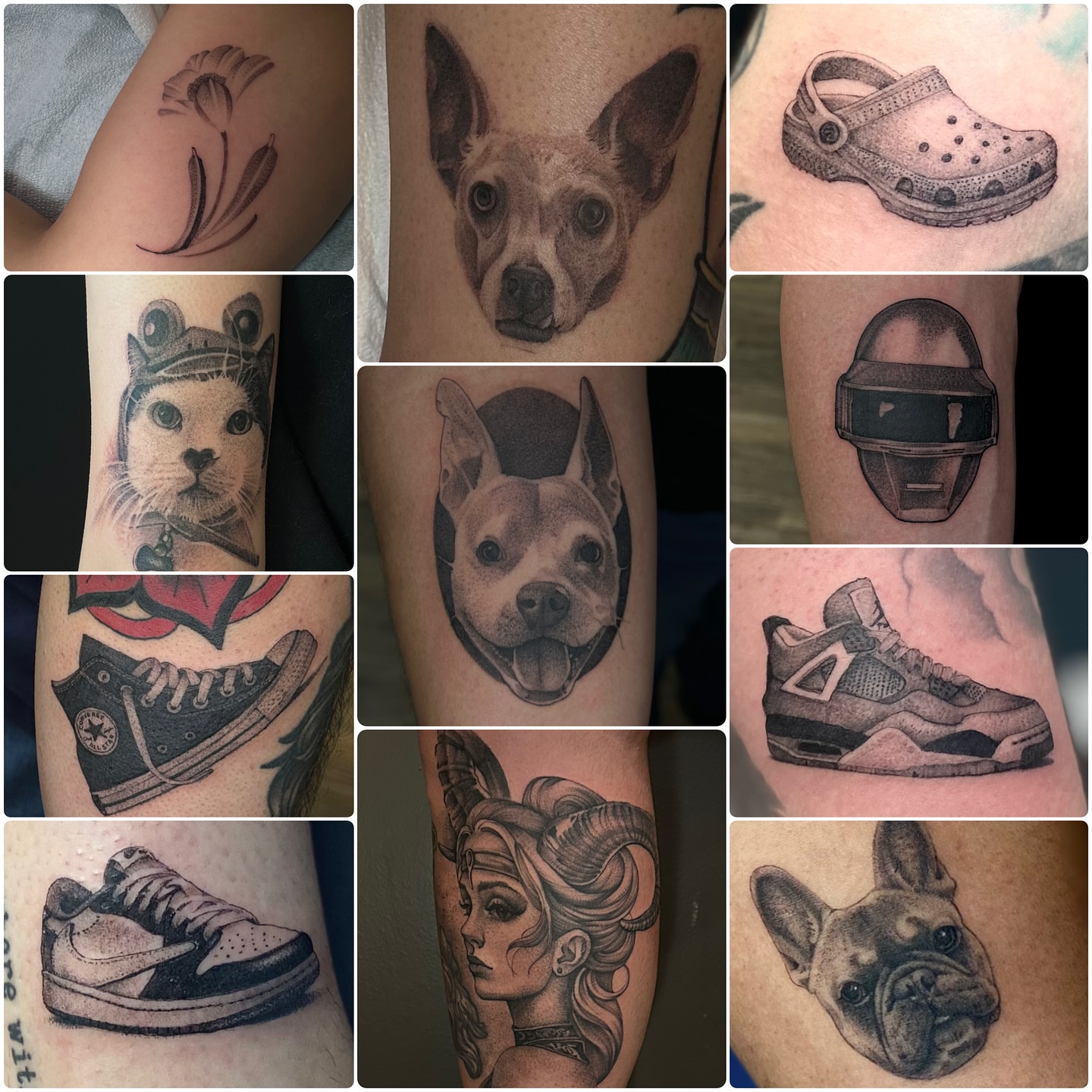Dog realism tattoo on the forearm by Joe Cruz