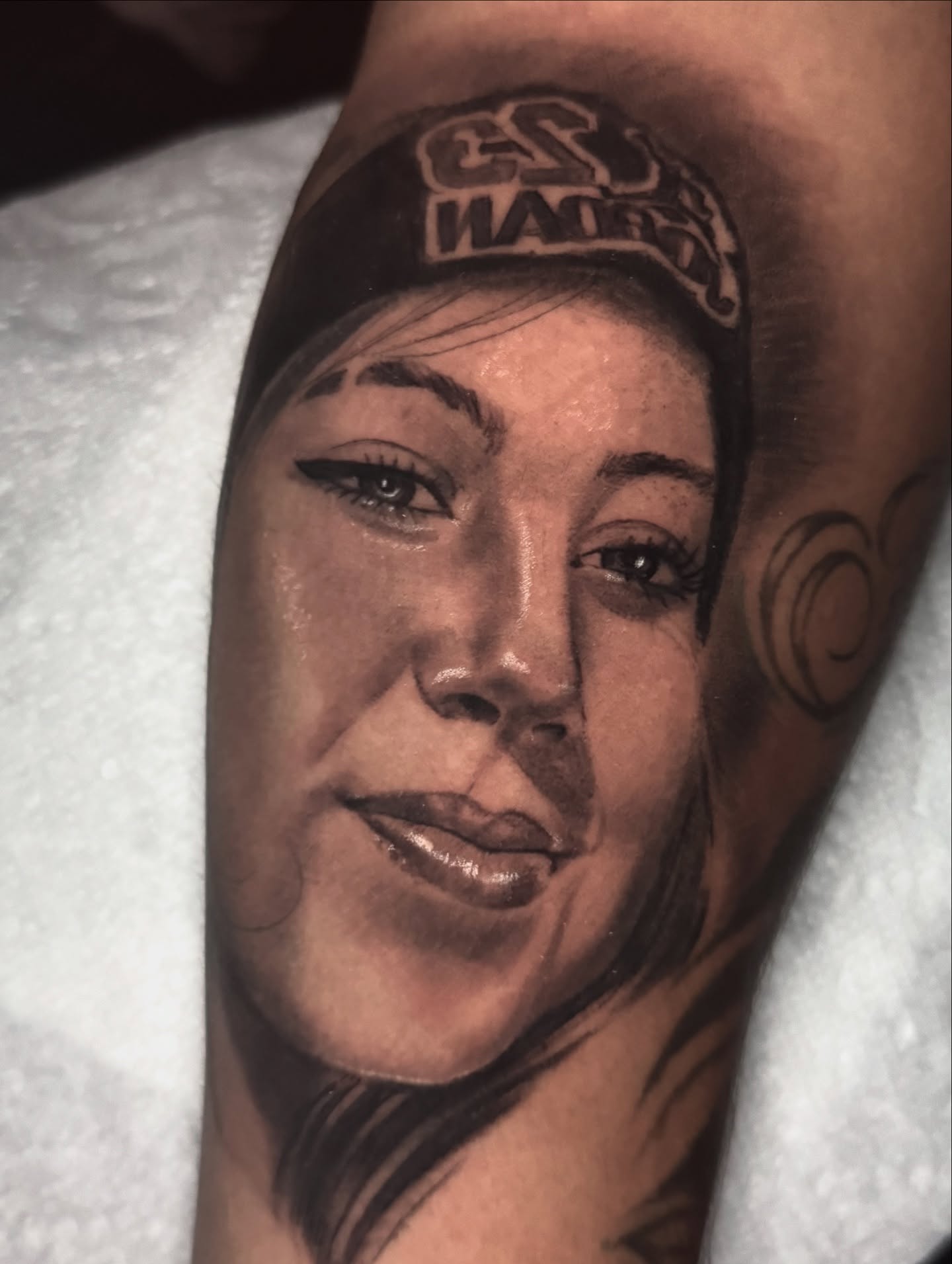 Portrait realism tattoo on the forearm by ๐ฝ๐๐๐๐๐๐๐ ๐ถ๐๐๐