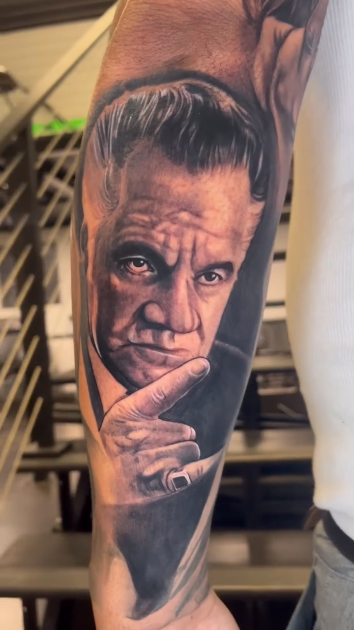 Tattoo by @jessef_tattoo — realism, black_and_grey