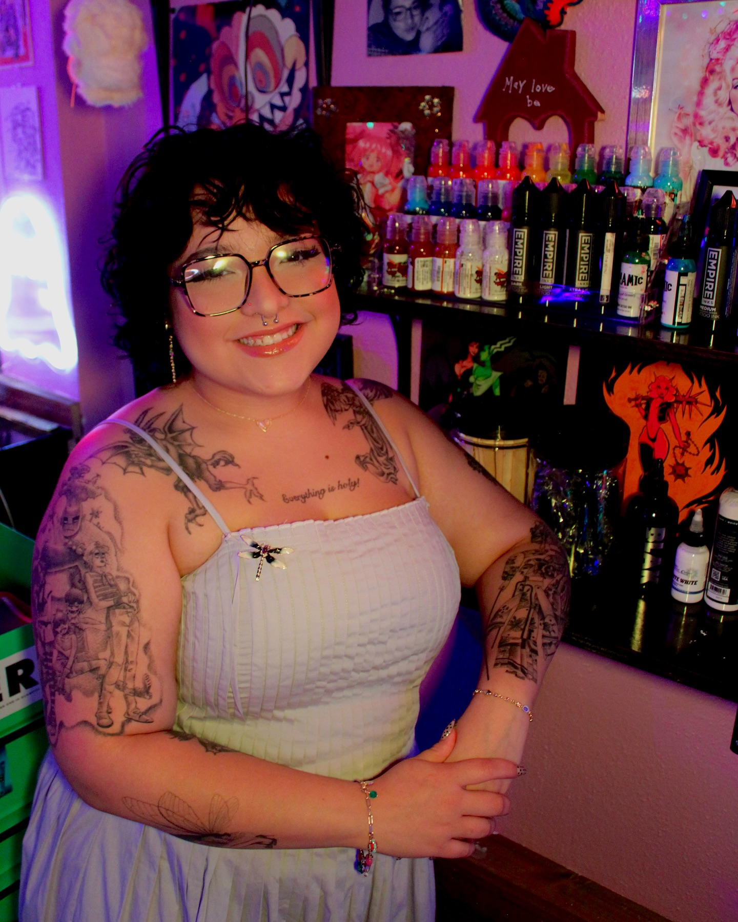 Tattooed woman American traditional tattoo on the torso by ✧Lee Ortiz