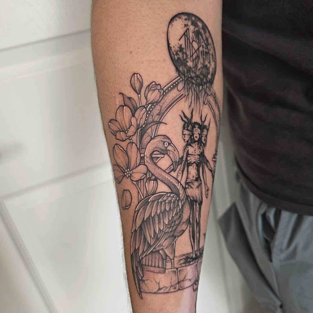 Tattoo by @letdanipokeyou — illustrative, black_and_grey