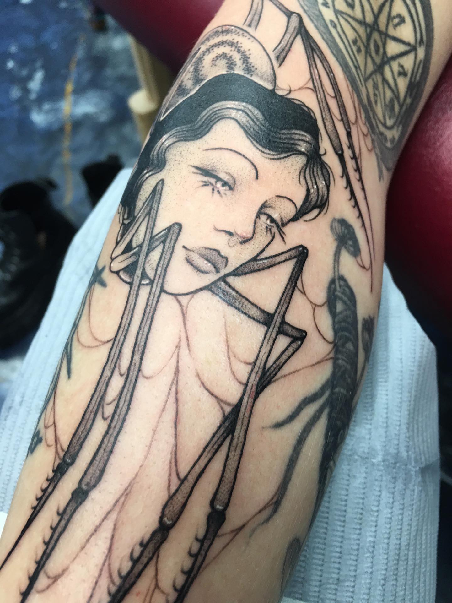 Woman with wings realism tattoo on the forearm by Abbey Martin, Nashville, Tennessee