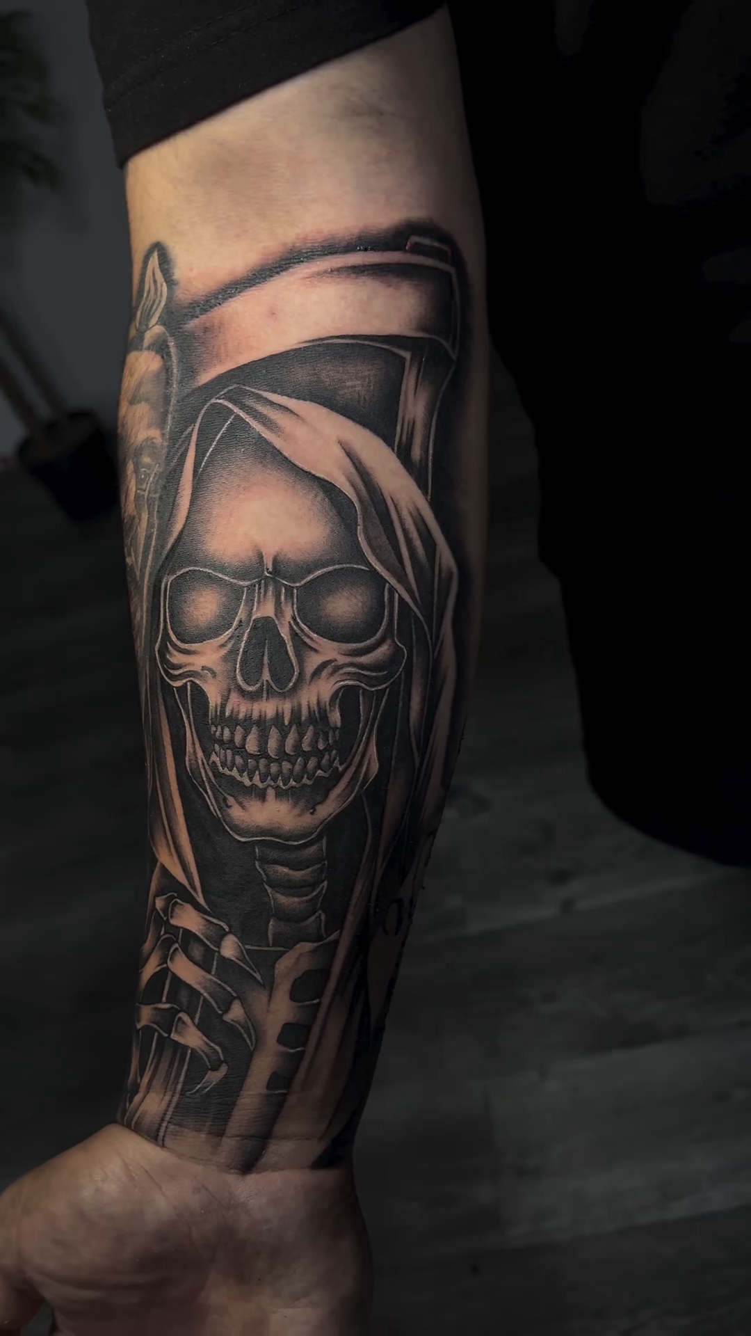 Tattoo by @ghostinkzz β dark_realism, black_and_grey