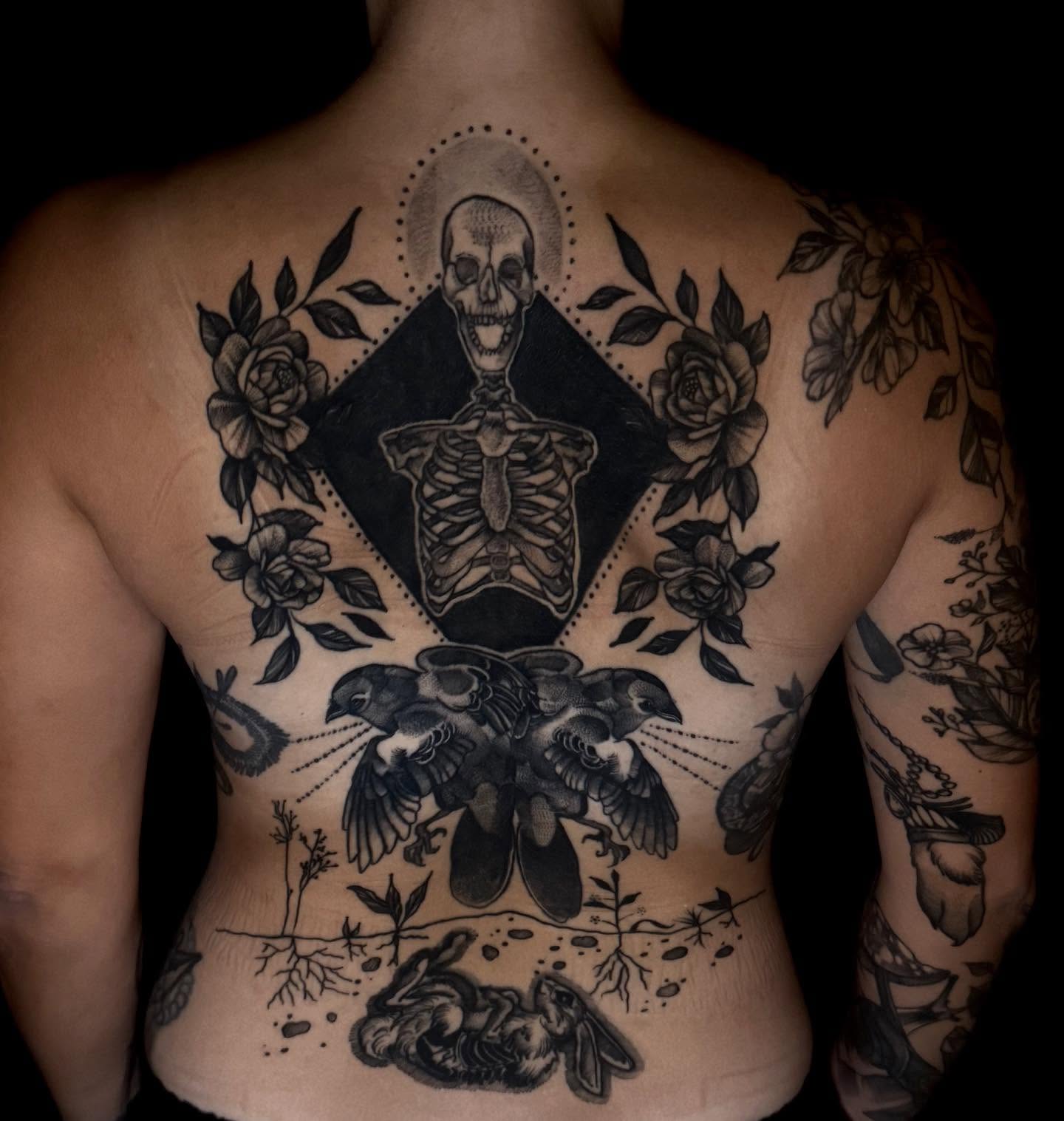 Tattoo by @breestallworthtattoo — black_and_grey, dotwork