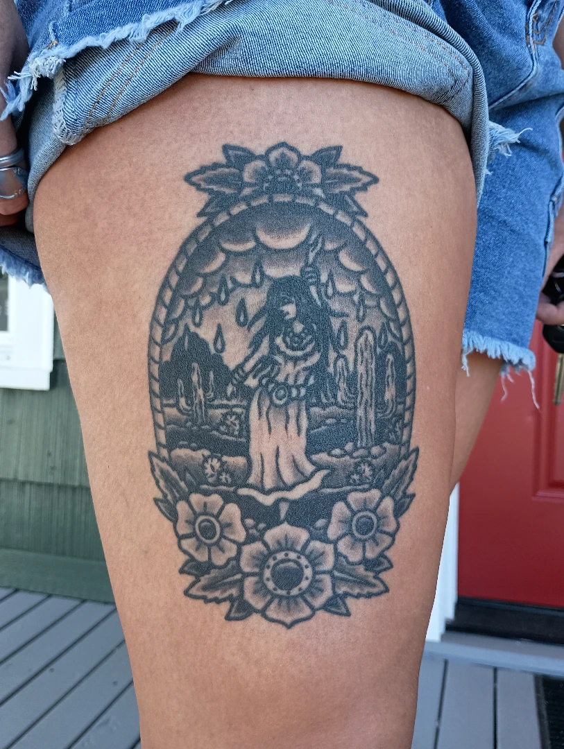 Tattoo by @mister_perks — black_and_grey
