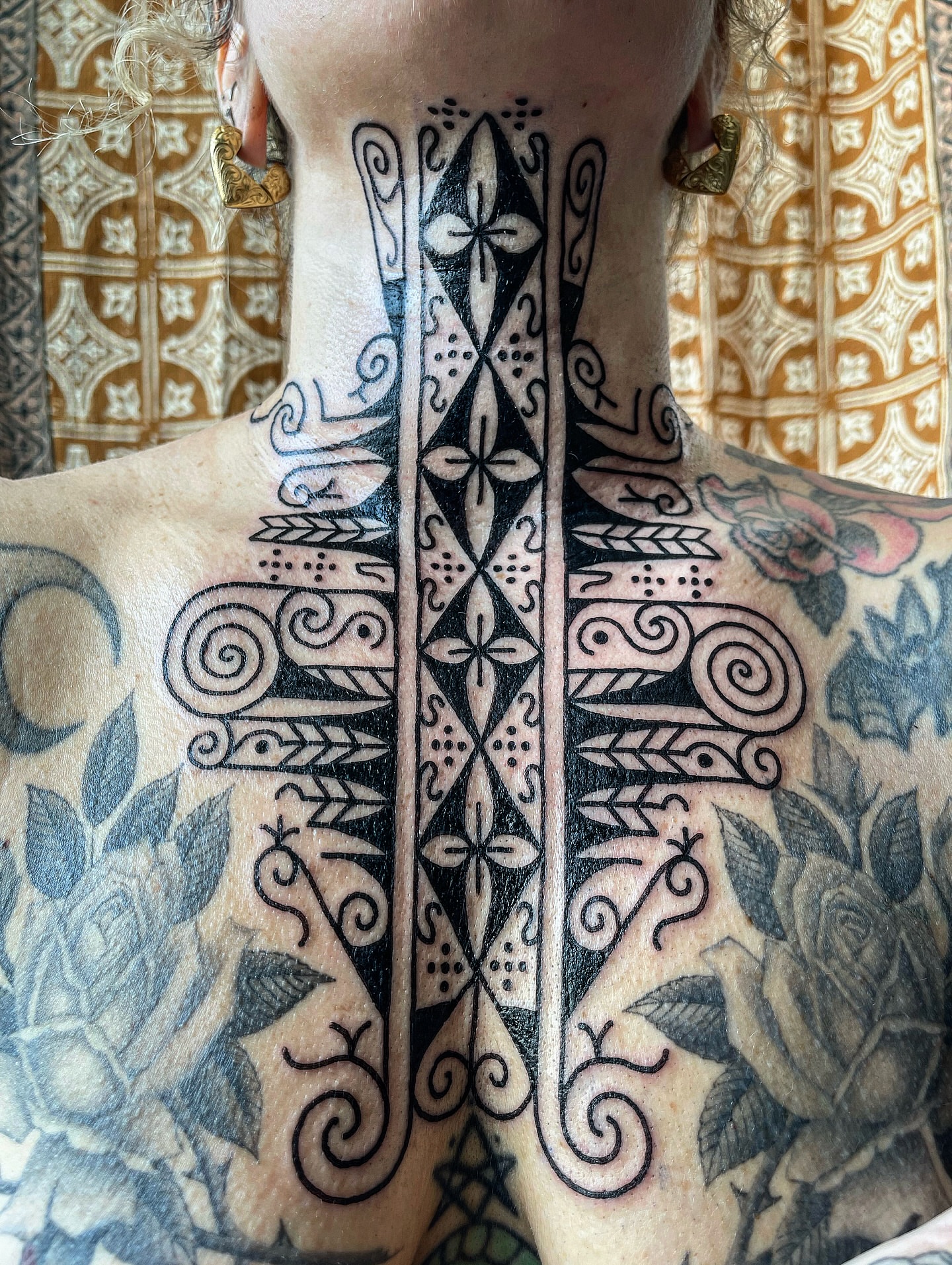 Tribal pattern tribal tattoo on the back by Swasthik Iyengar, New York, New York