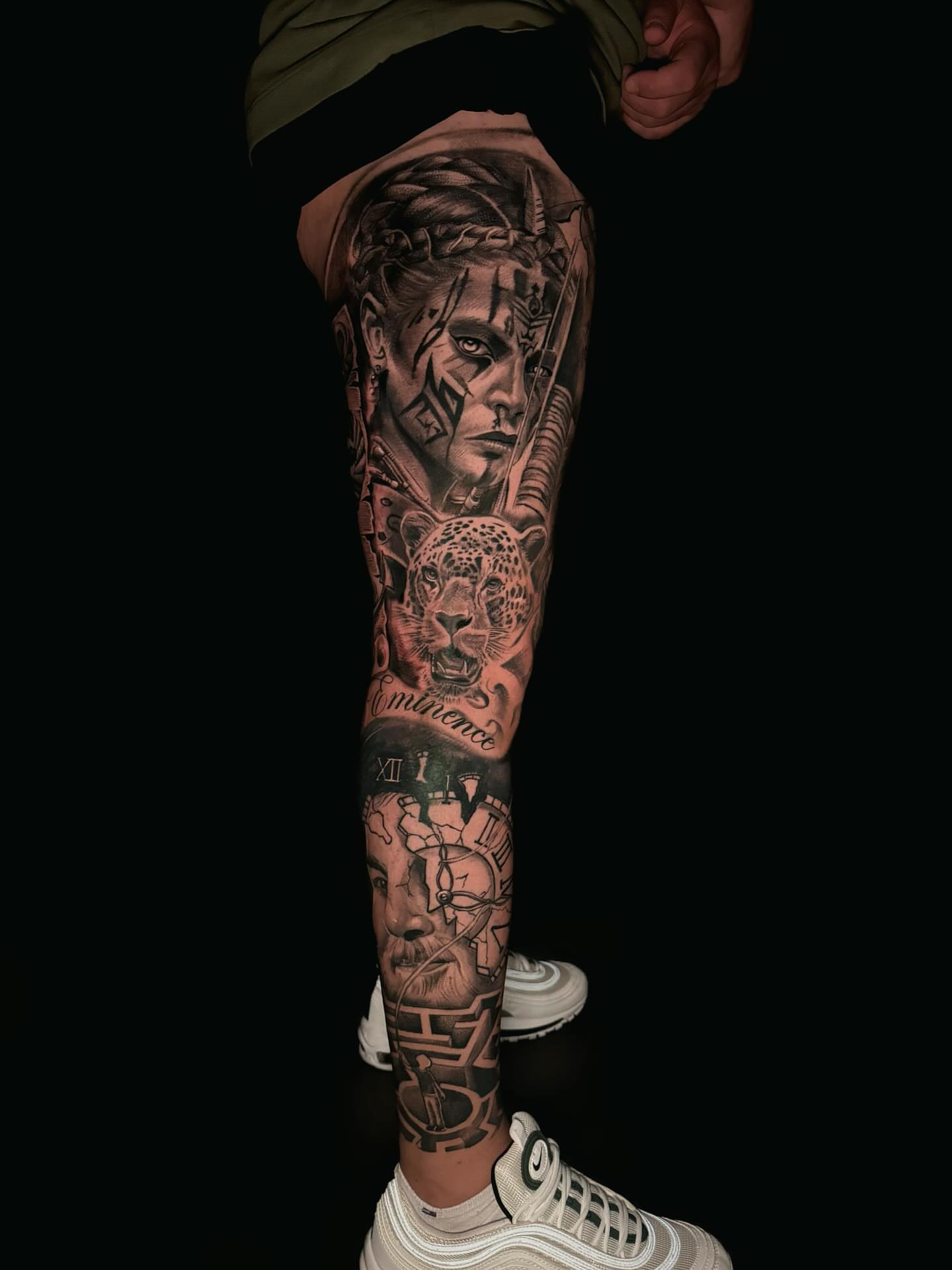 Portrait with leopard realism tattoo on the forearm by ☆ LULU ☆ Licence No. 108595
