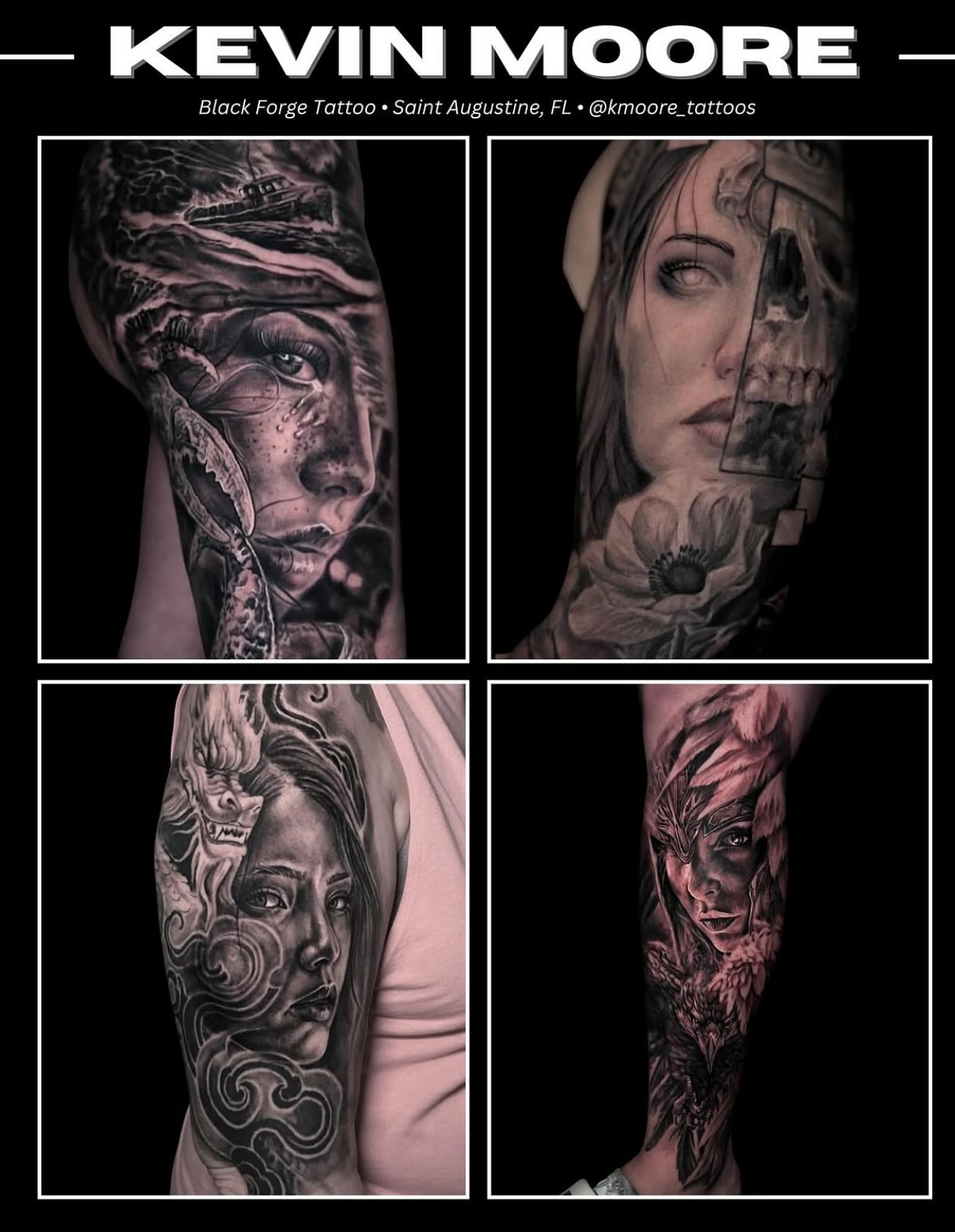 Tattoo by @kmoore_tattoos — realism, black_and_grey