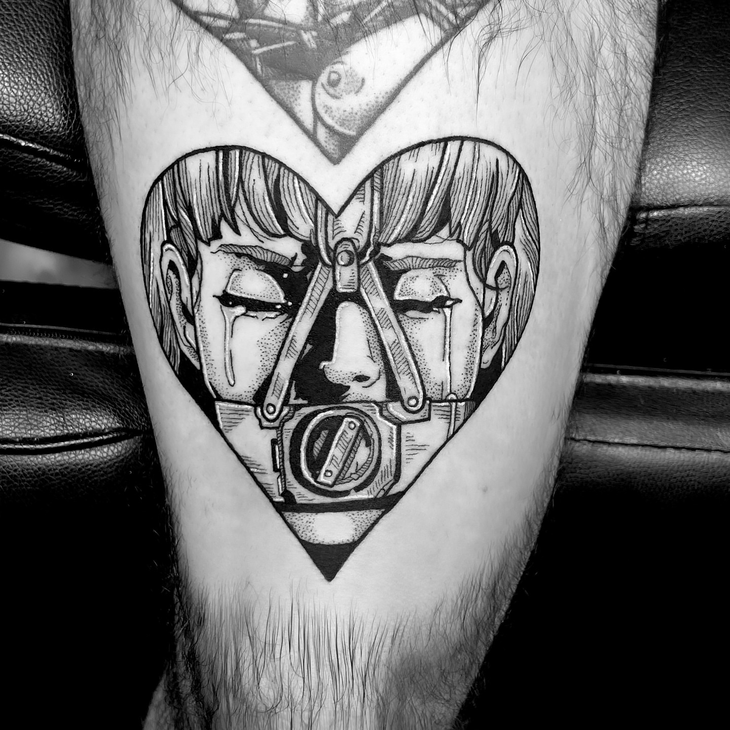 Tattoo by @jonvonschlong — dotwork, geometric