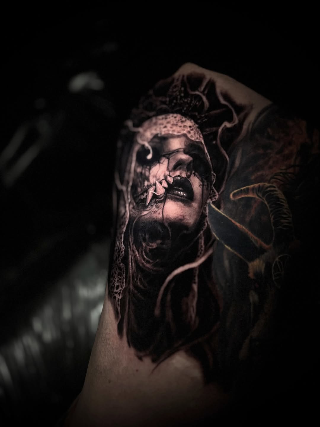 Tattoo by @getchucked13 โ dark_realism, black_and_grey