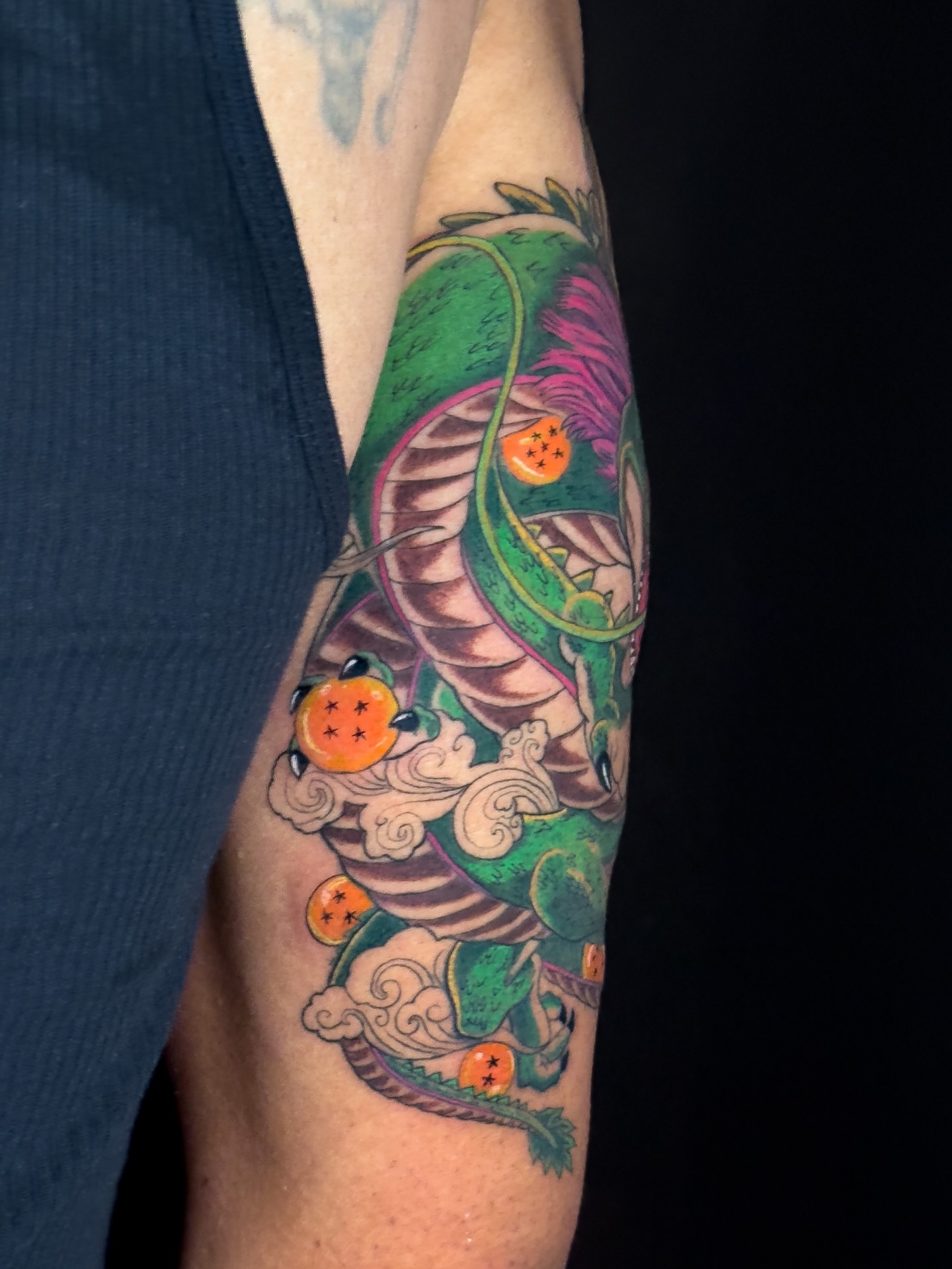 Dragon and fruit japanese irezumi tattoo on the forearm by Tattoo Artist Bay Area - Lorenzo, Berkeley, California