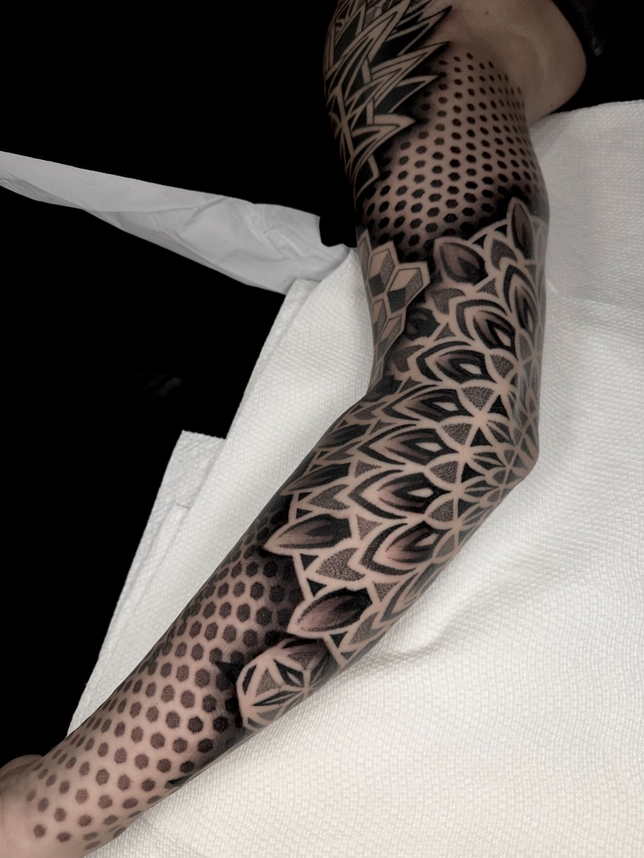 Tattoo by @kevinjohnson_143 — dotwork, geometric
