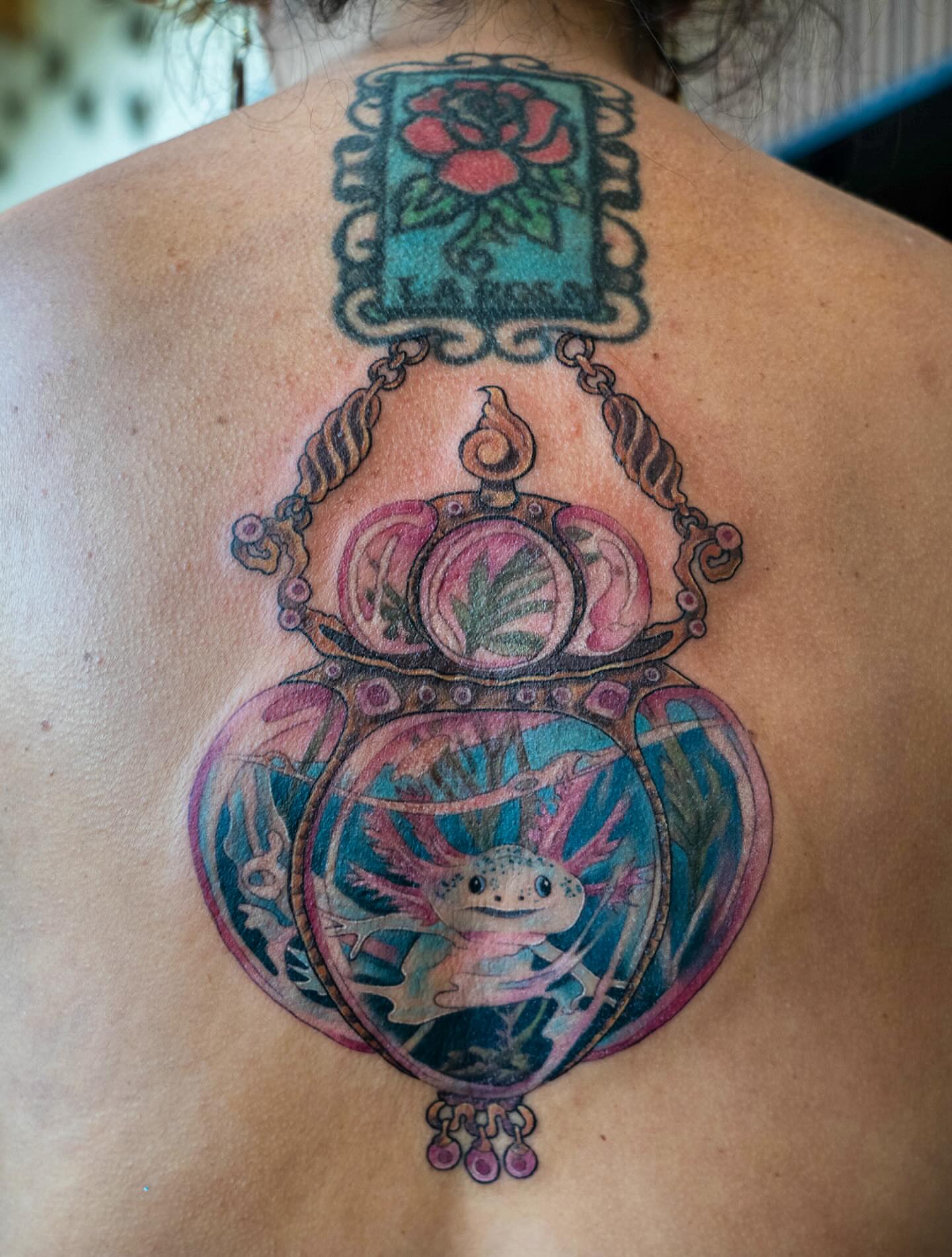Tattoo by @melissathompsonart — american_traditional, dotwork