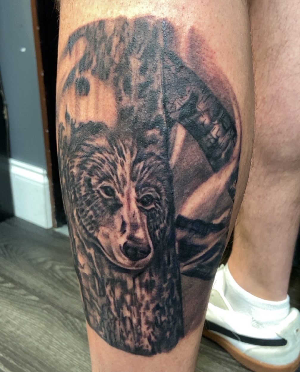 Tattoo by @tattooerin — realism, black_and_grey