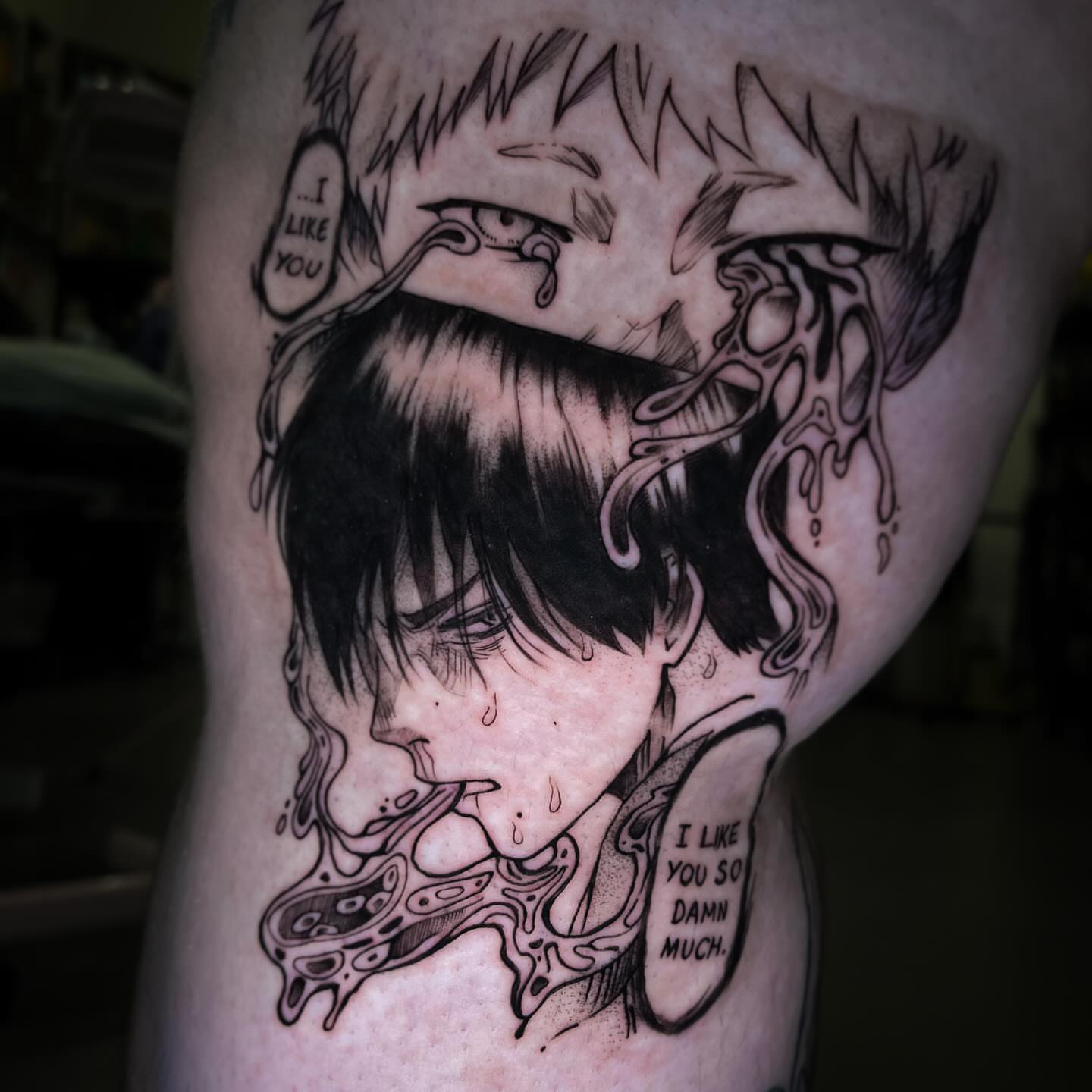 Tattoo by @celynity — black_and_grey, surrealism