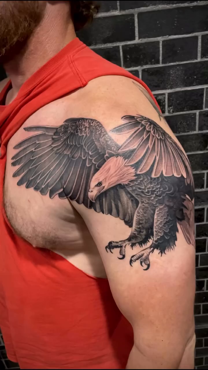 Eagle realism tattoo by Elijah Forster - Nashville Tattoo Artist