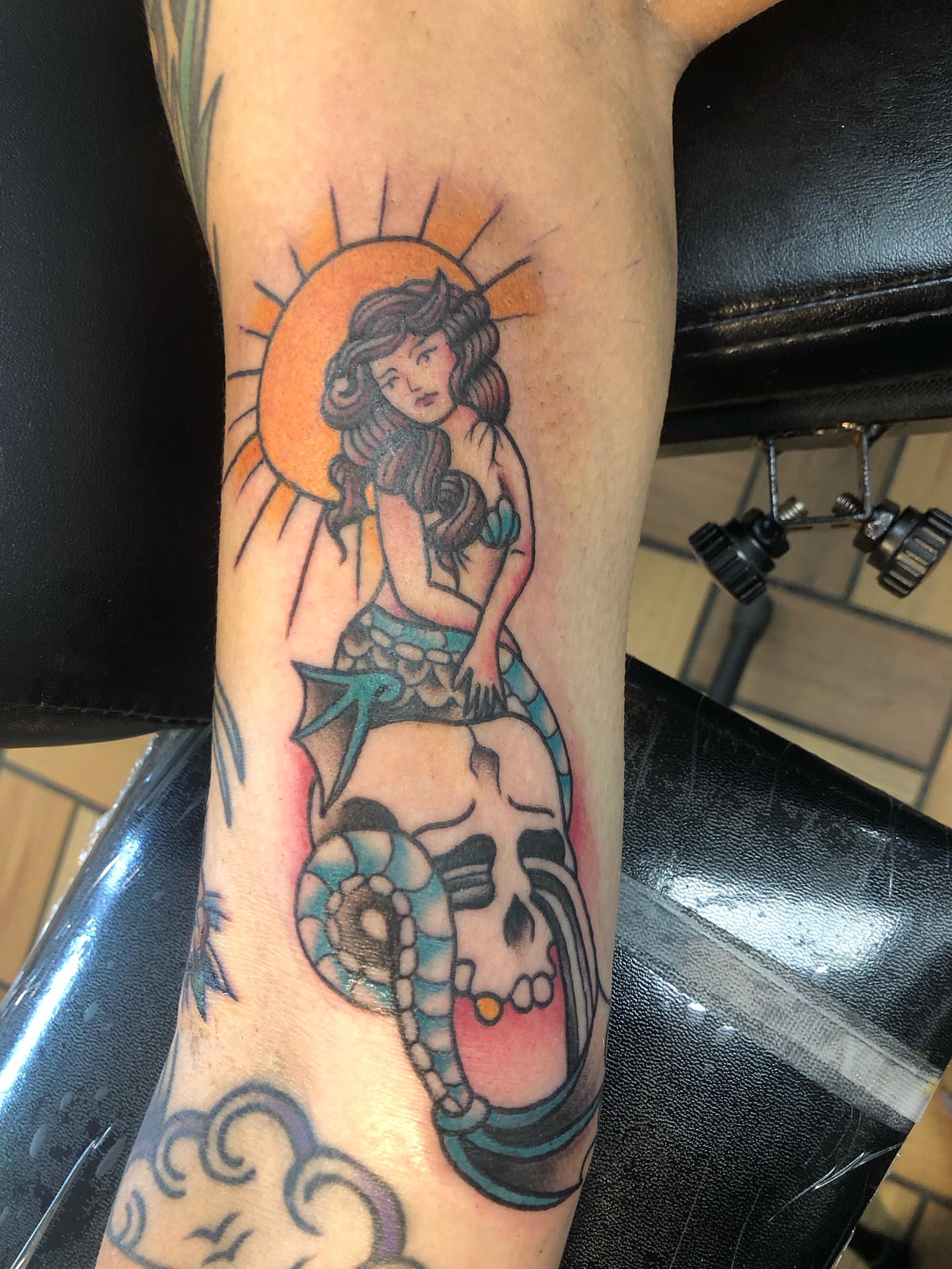 Tattoo by @nathanleib — american_traditional, dotwork